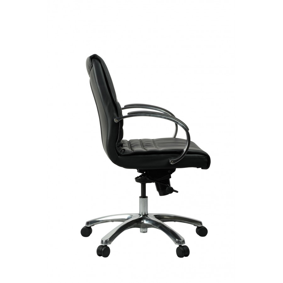 Franklin Executive Chair - Black Leather Mid/High Back