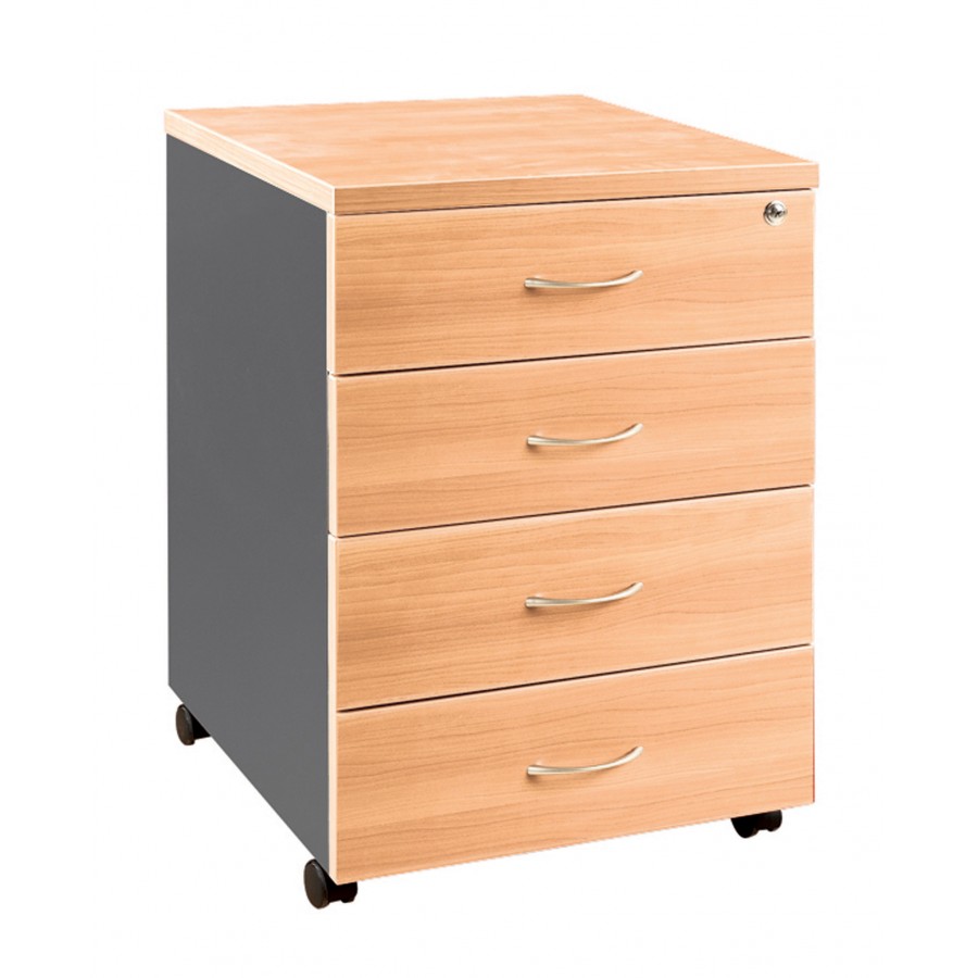 Office Furniture Lockable 4 Drawers Mobile Pedestal Multi Colour Option