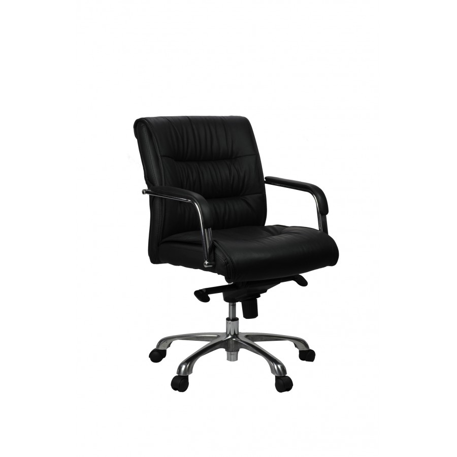 Perry Executive Medium Back Chair Black Leather