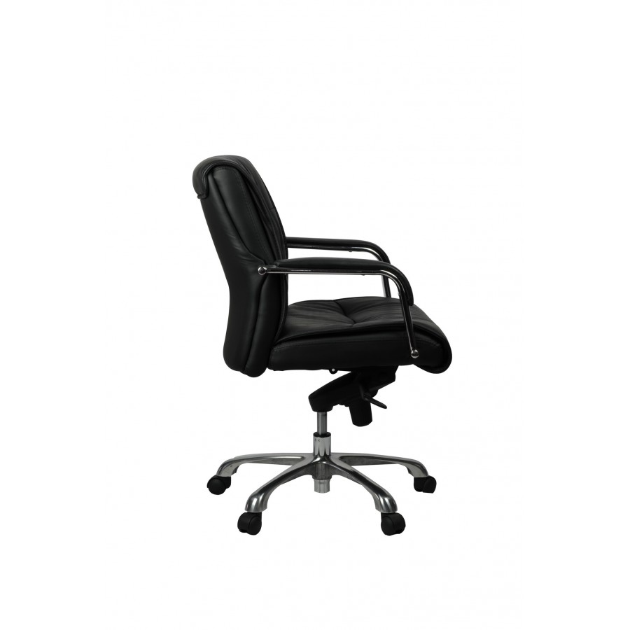 Perry Executive Medium Back Chair Black Leather