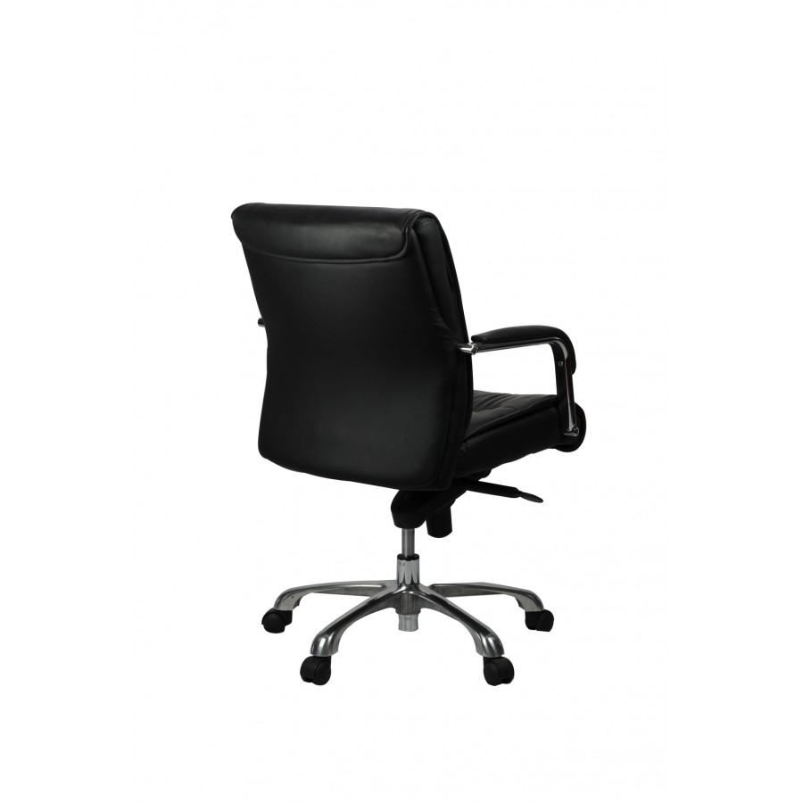 Perry Executive Medium Back Chair Black Leather