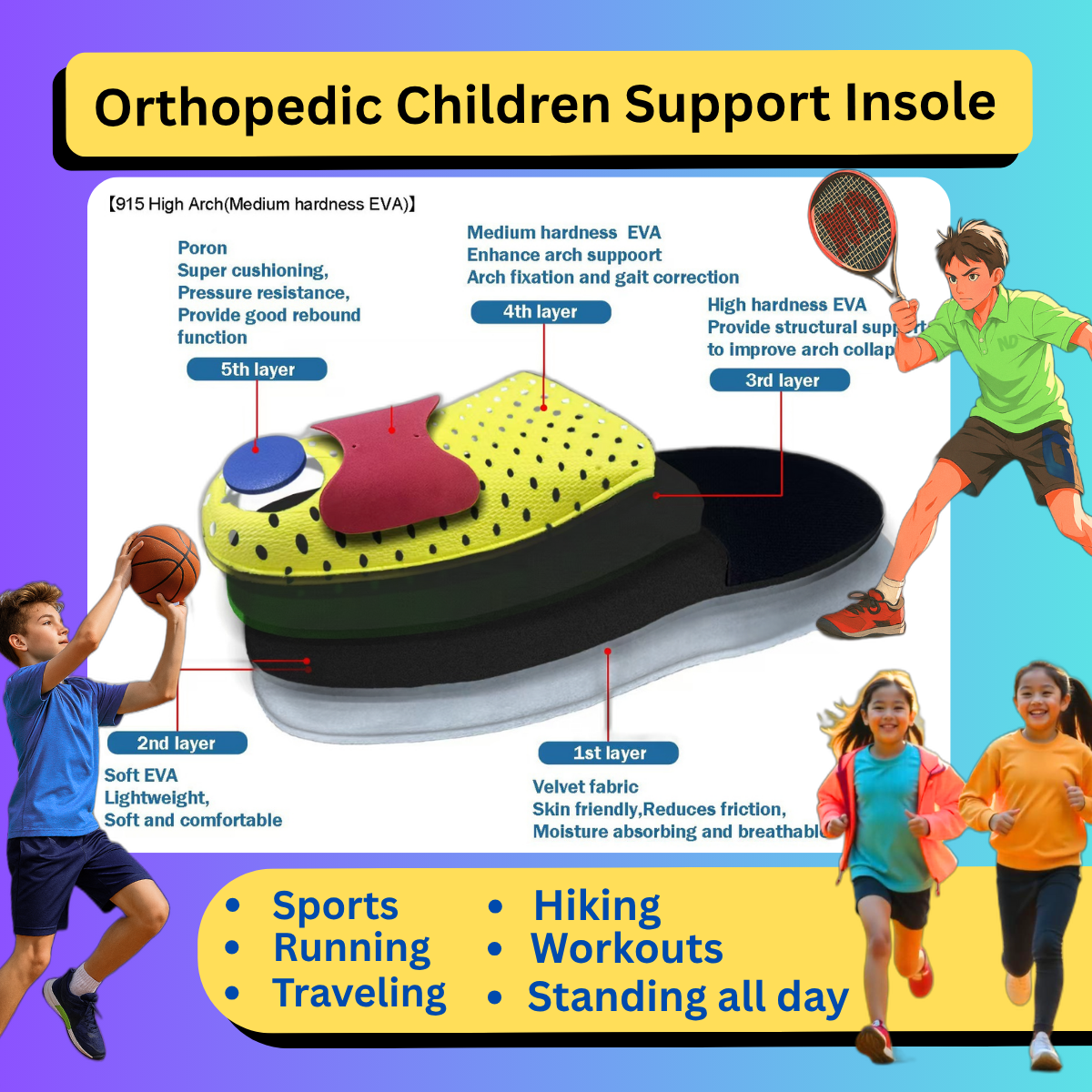 DF915-HIGH  KID INSOLE