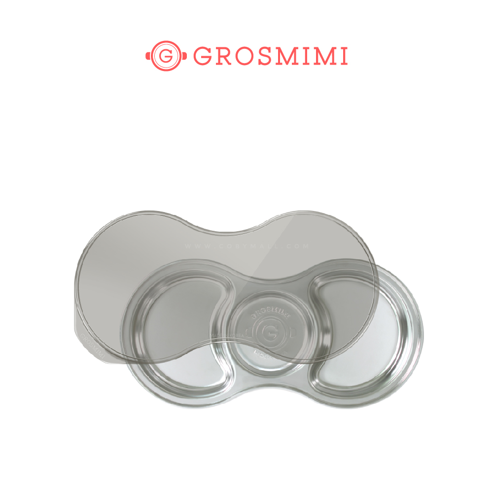 [Grosmimi] Stainless Baby Food Tray With Cover
