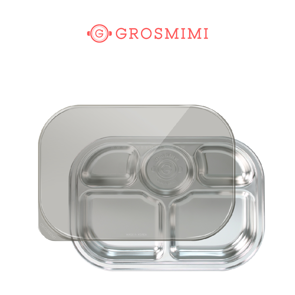 [Grosmimi] Stainless Baby Food Tray With Cover