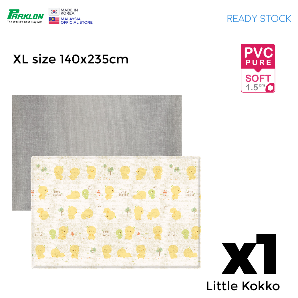 [Parklon]  Pure Soft Mat Little Kokko + 2 Tones Stripe (XL) 140x235x1.5cmT