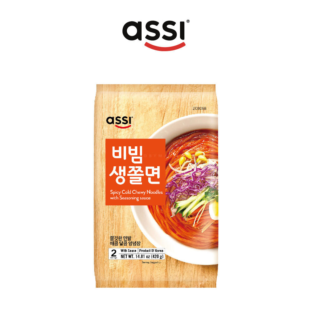 [Assi] Spicy Cold Chewy Noodles With Seasoning Sauce 420G (Expired date : 15 May 2023)