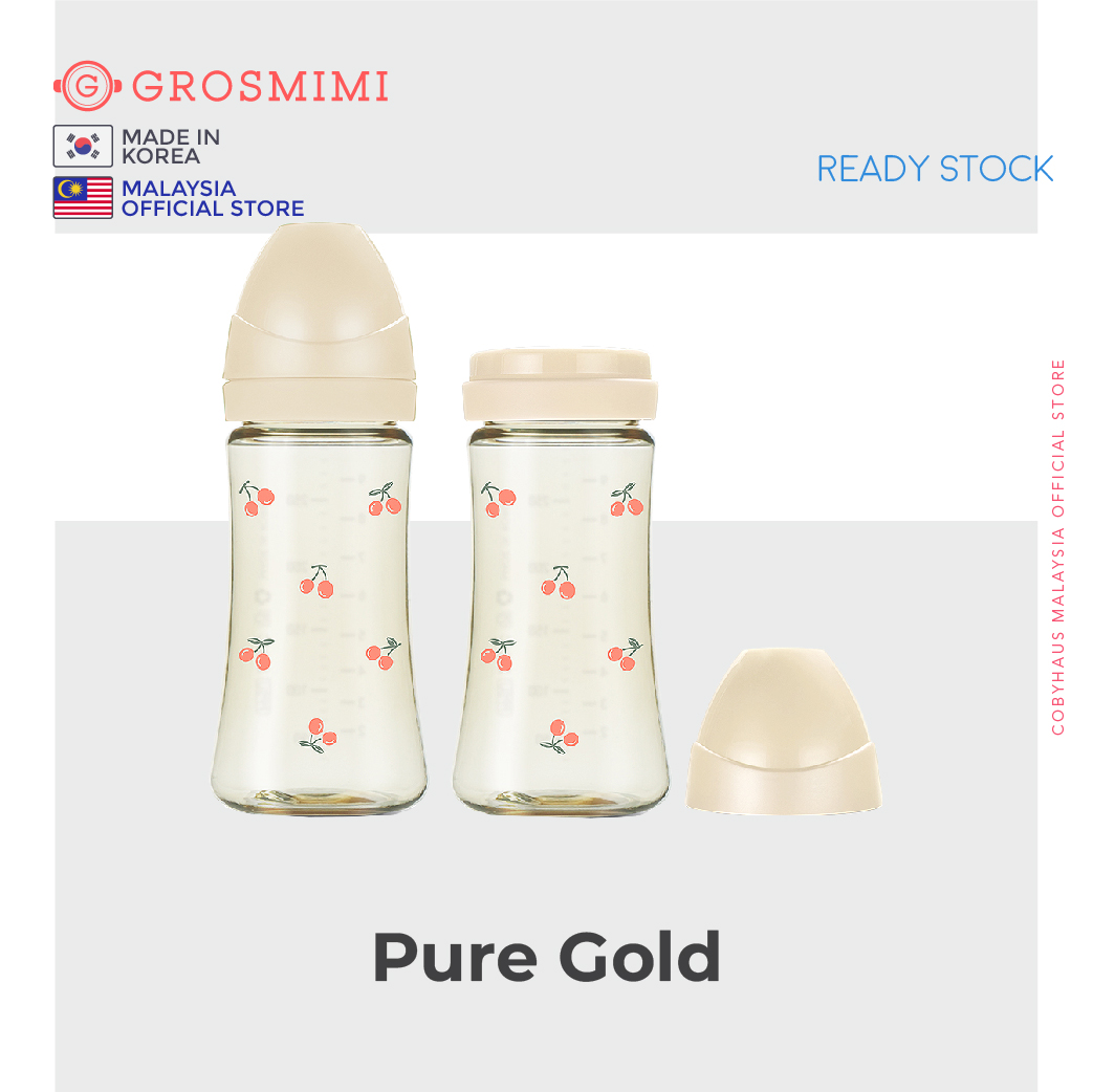 [Grosmimi] PPSU Feeding Bottle 300ml- Cherrish (Twin Pack No Include Nipple)