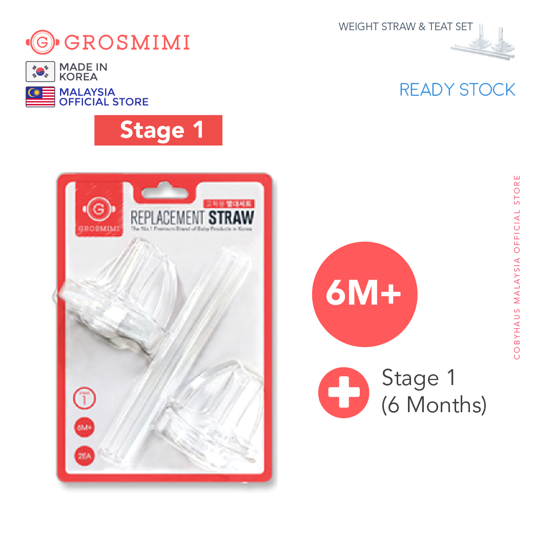 Grosmimi Replacement Straw Kit Stage 1 (6m+)