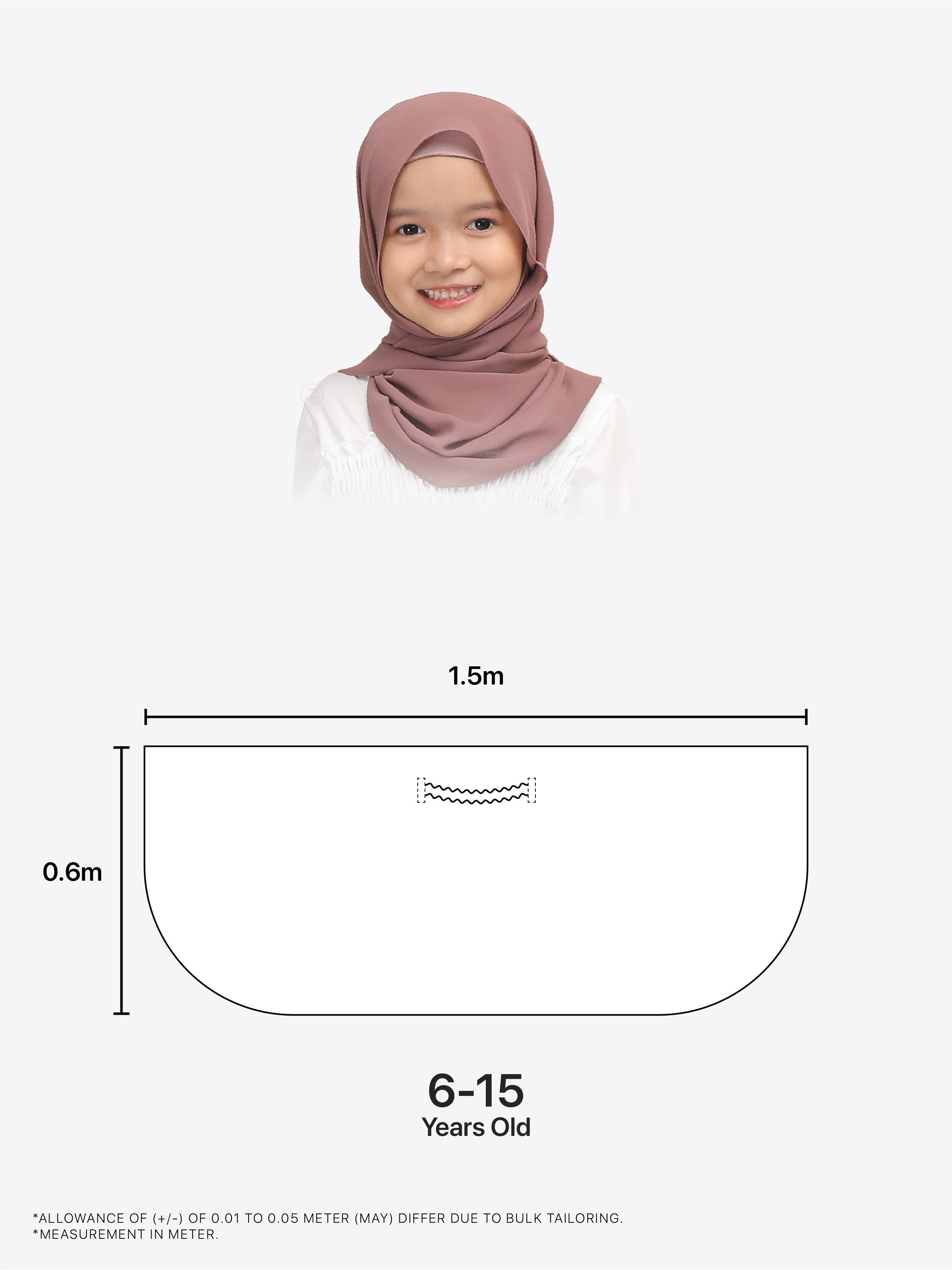 GERPI Lalita Semi Instant Shawl Kids Curve  Free Inner | Tudung Budak | Shawl getah budak | Shawl Instant Budak Perempuan