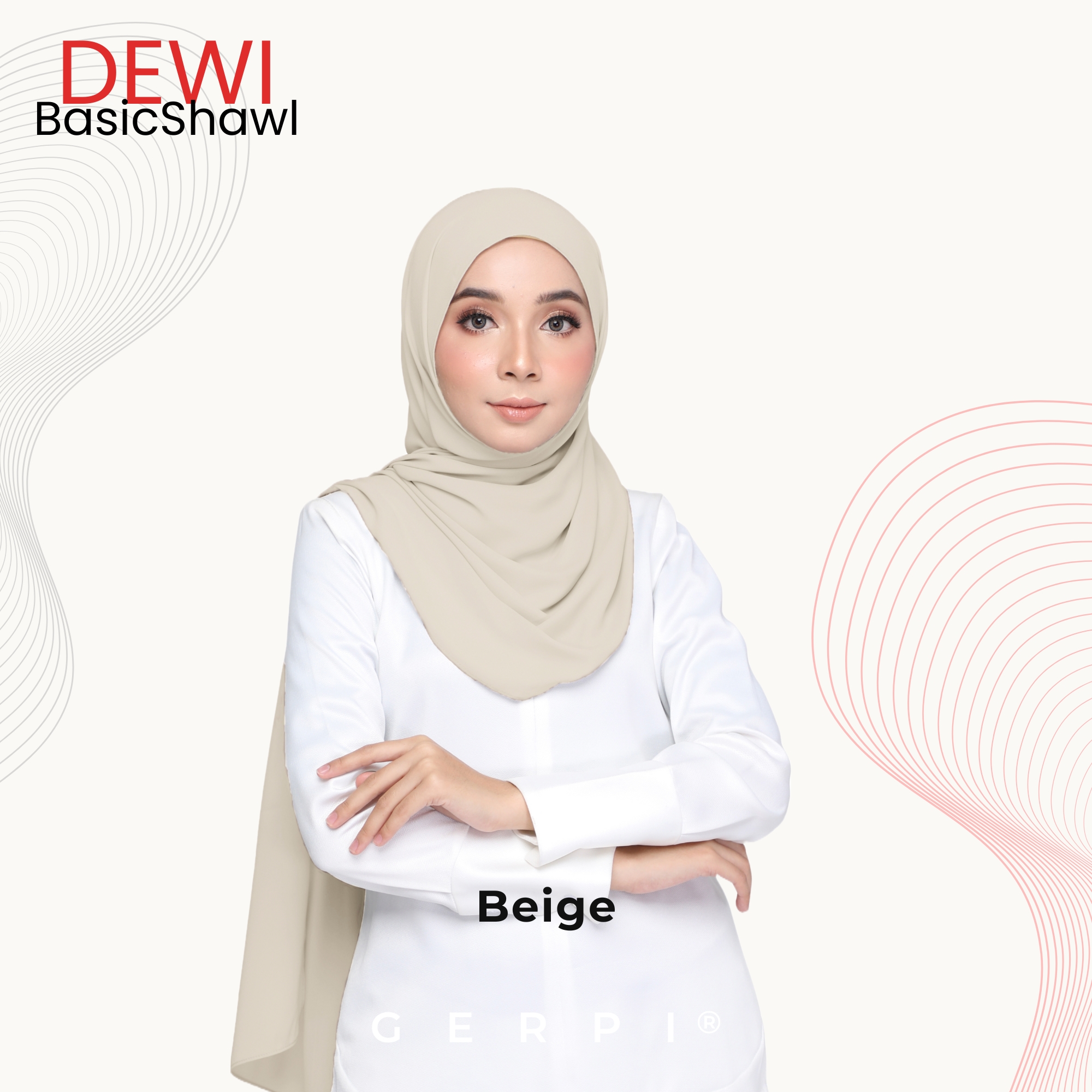Dewi Basic Plain Heavy Chiffon (1.8m) Shawl 