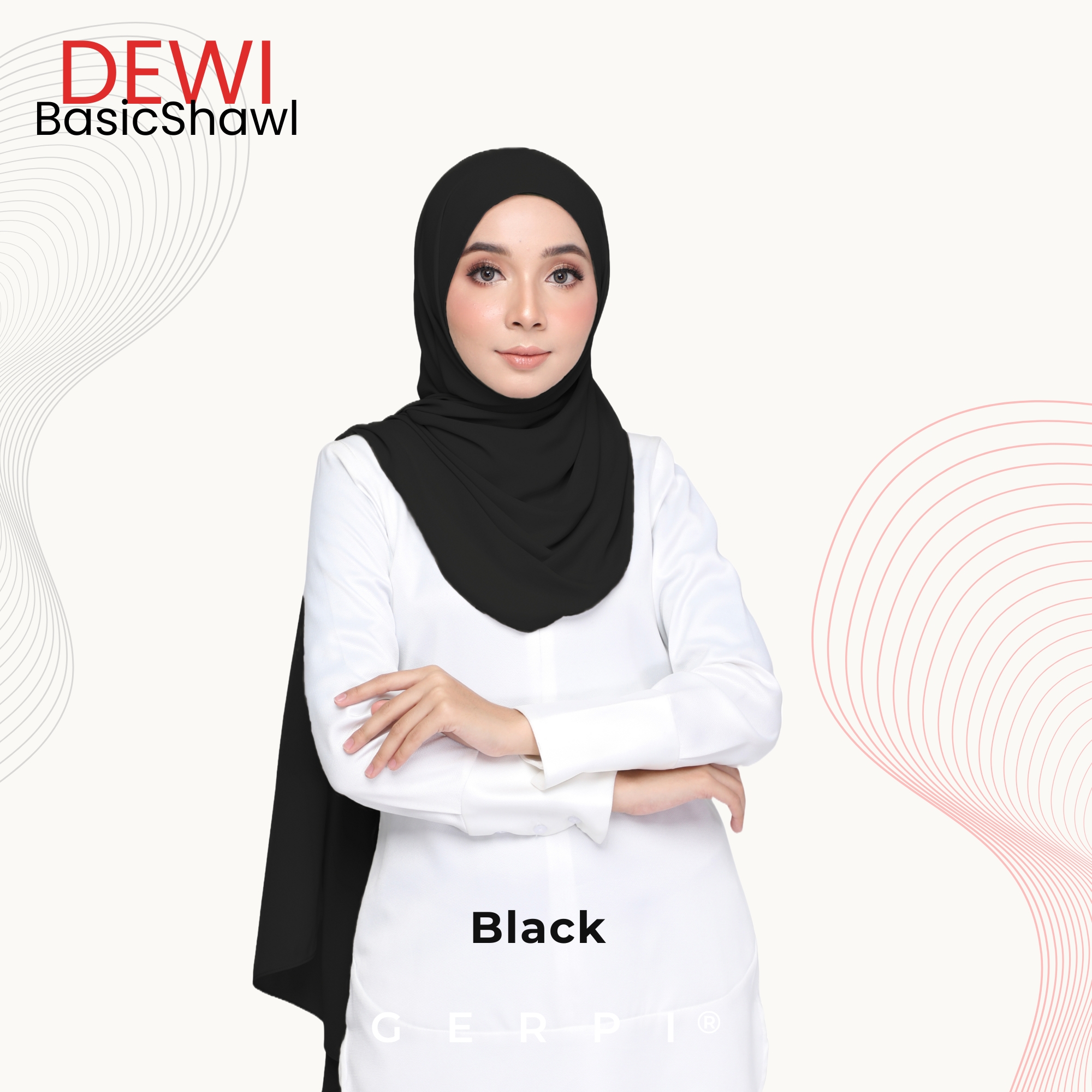 Dewi Basic Plain Heavy Chiffon (1.8m) Shawl 