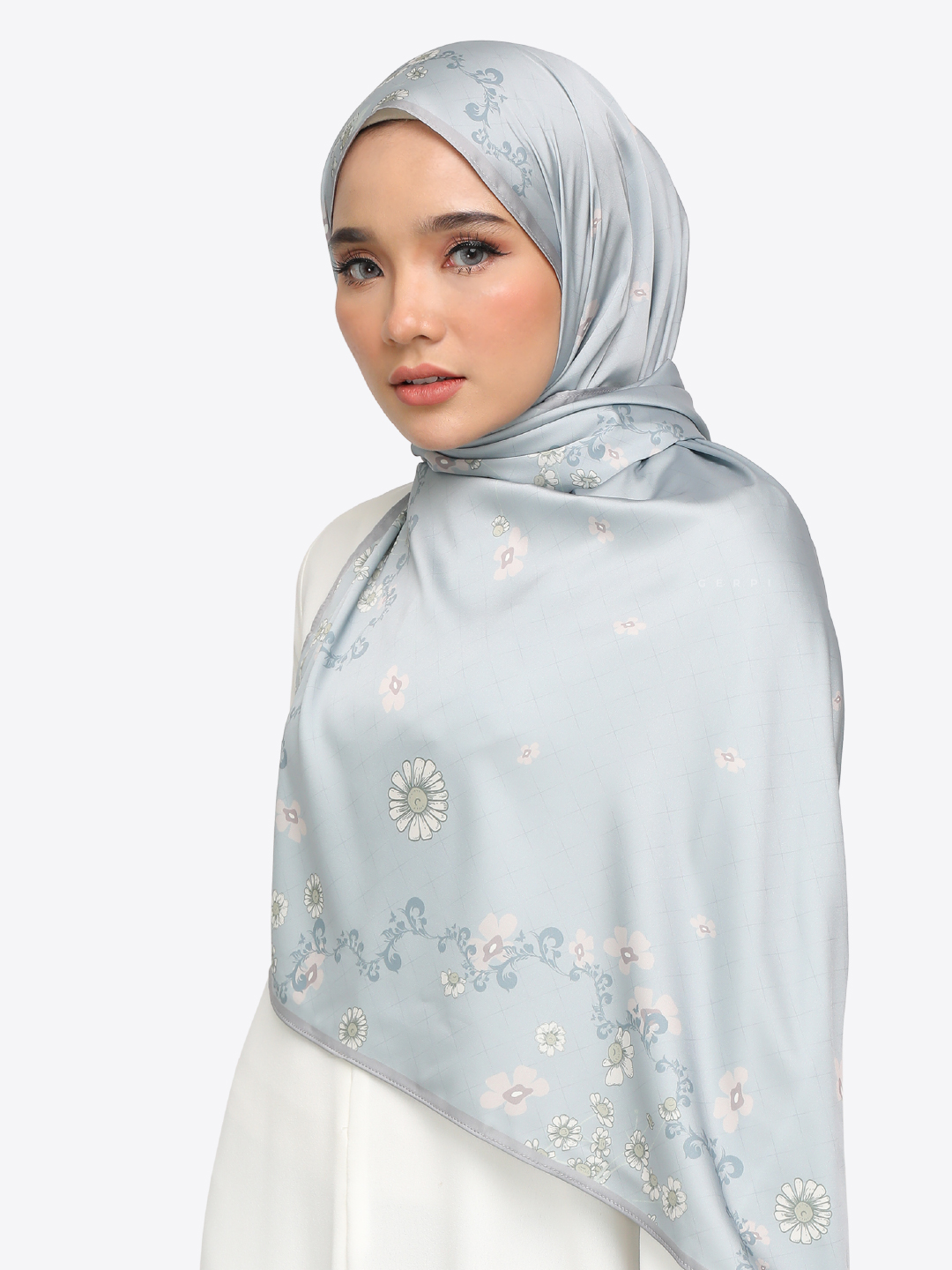 GERPI  Satin Silk Printed Shawl - Hera Shawl  | Long Shawl Satin Printed Hera Floral