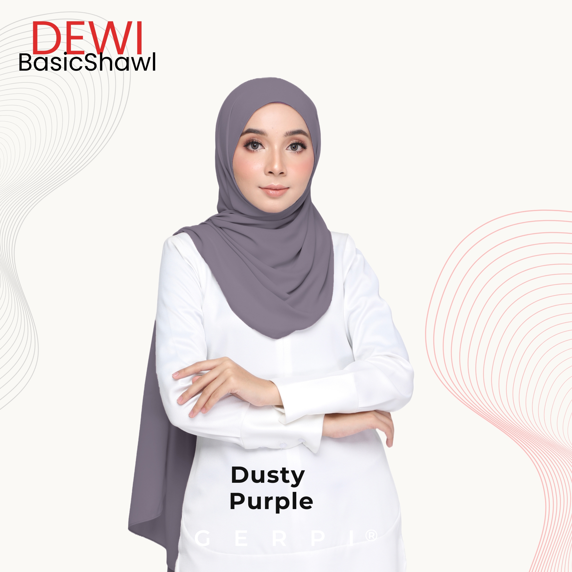 Dewi Basic Plain Heavy Chiffon (1.8m) Shawl 