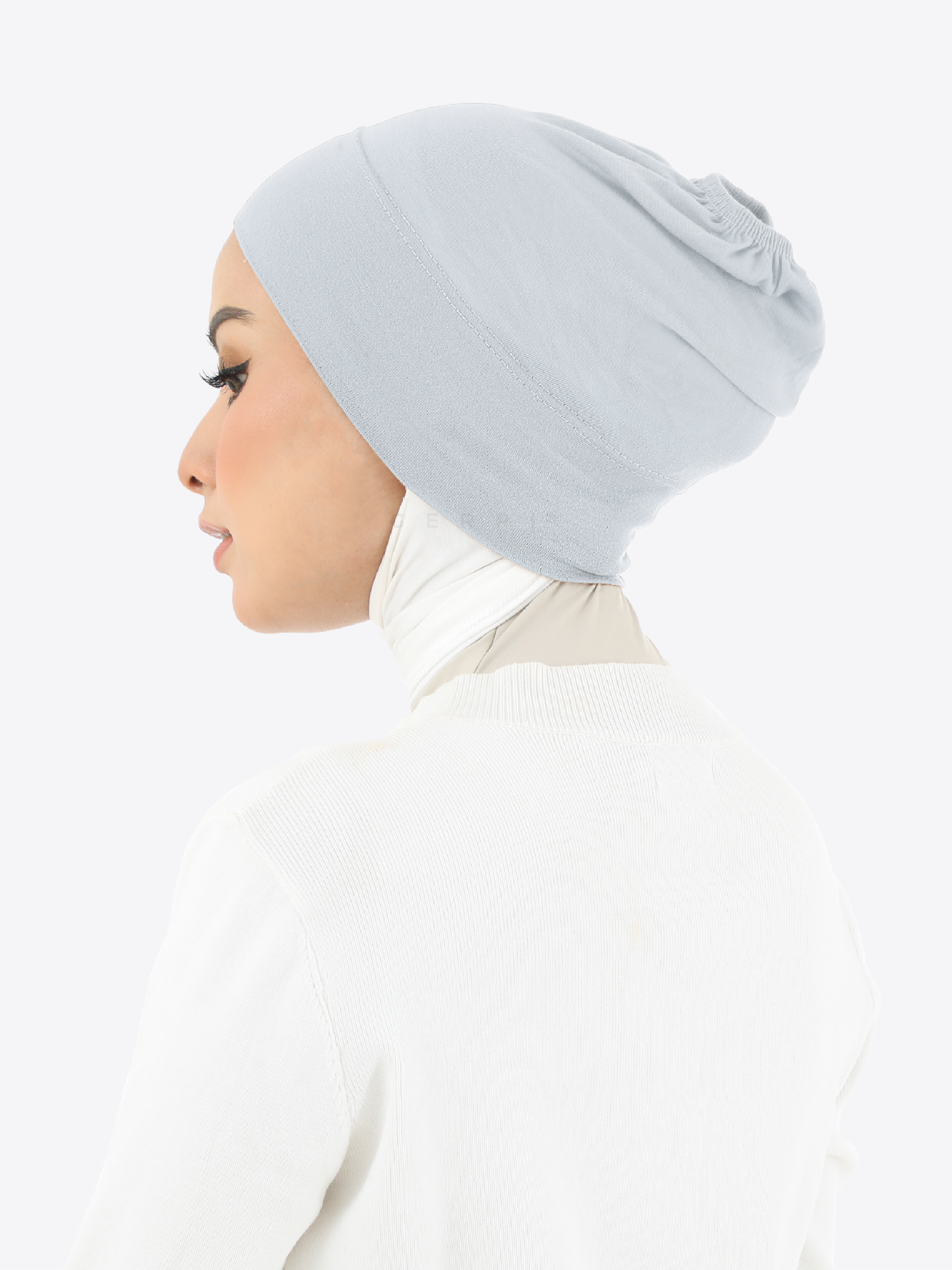 GERPI Inner Tudung Snowcap | Anak Tudung | Inner Snowcap | Inner Anti Pekak Soft Lycra | Scarf Tudung in light silver