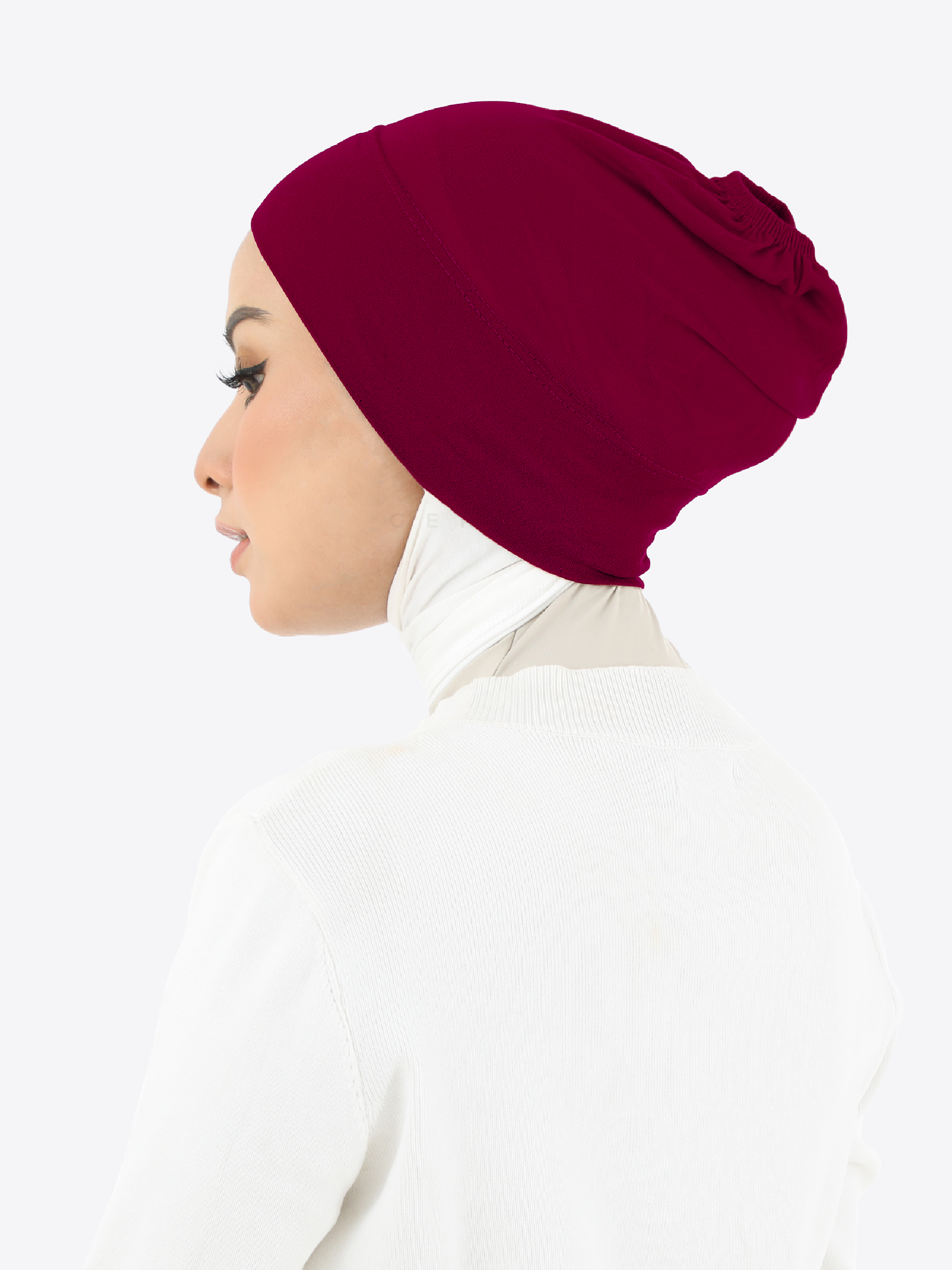 GERPI Inner Tudung Snowcap | Anak Tudung | Inner Snowcap | Inner Anti Pekak Soft Lycra | Scarf Tudung in Maroon