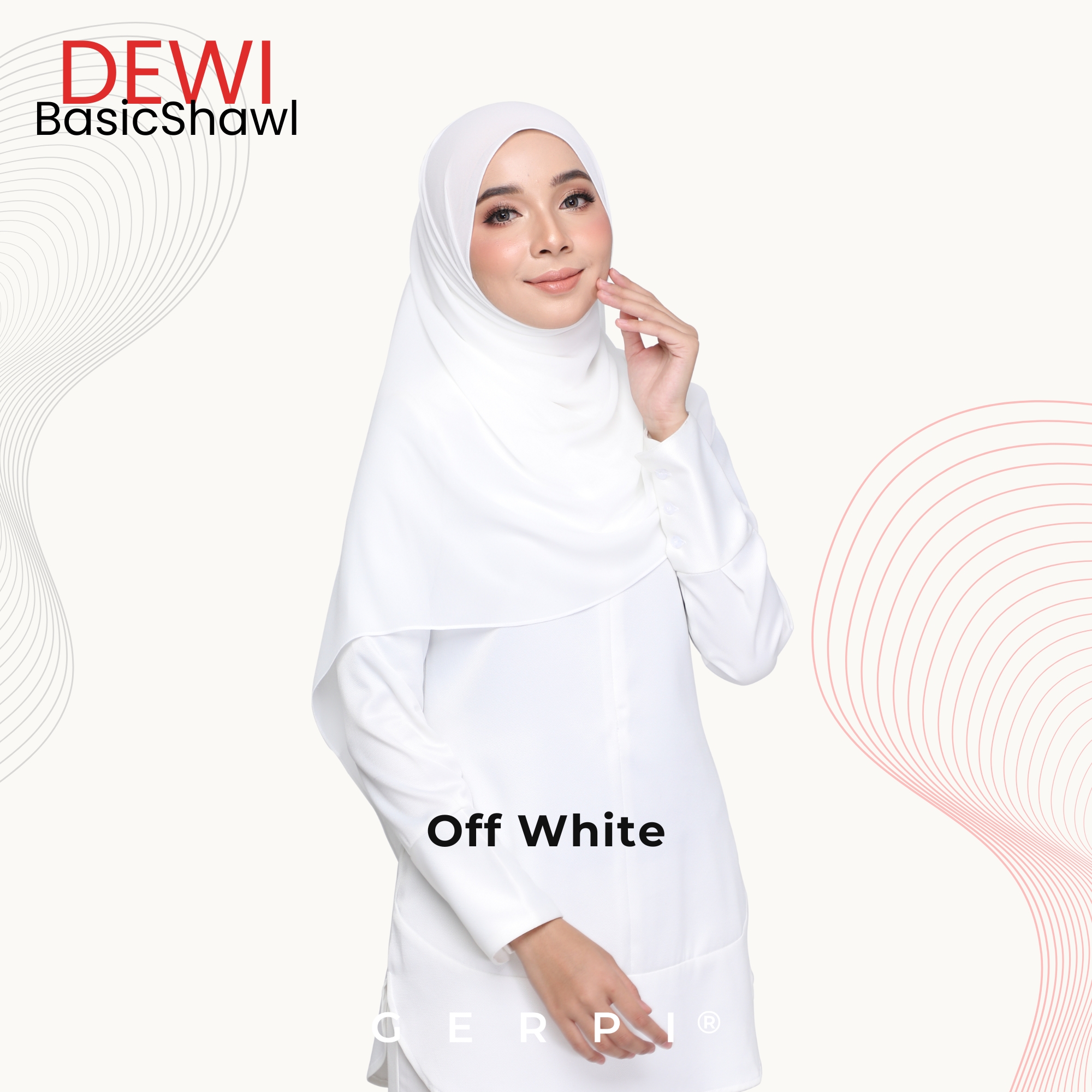 Dewi Basic Plain Heavy Chiffon (1.8m) Shawl 