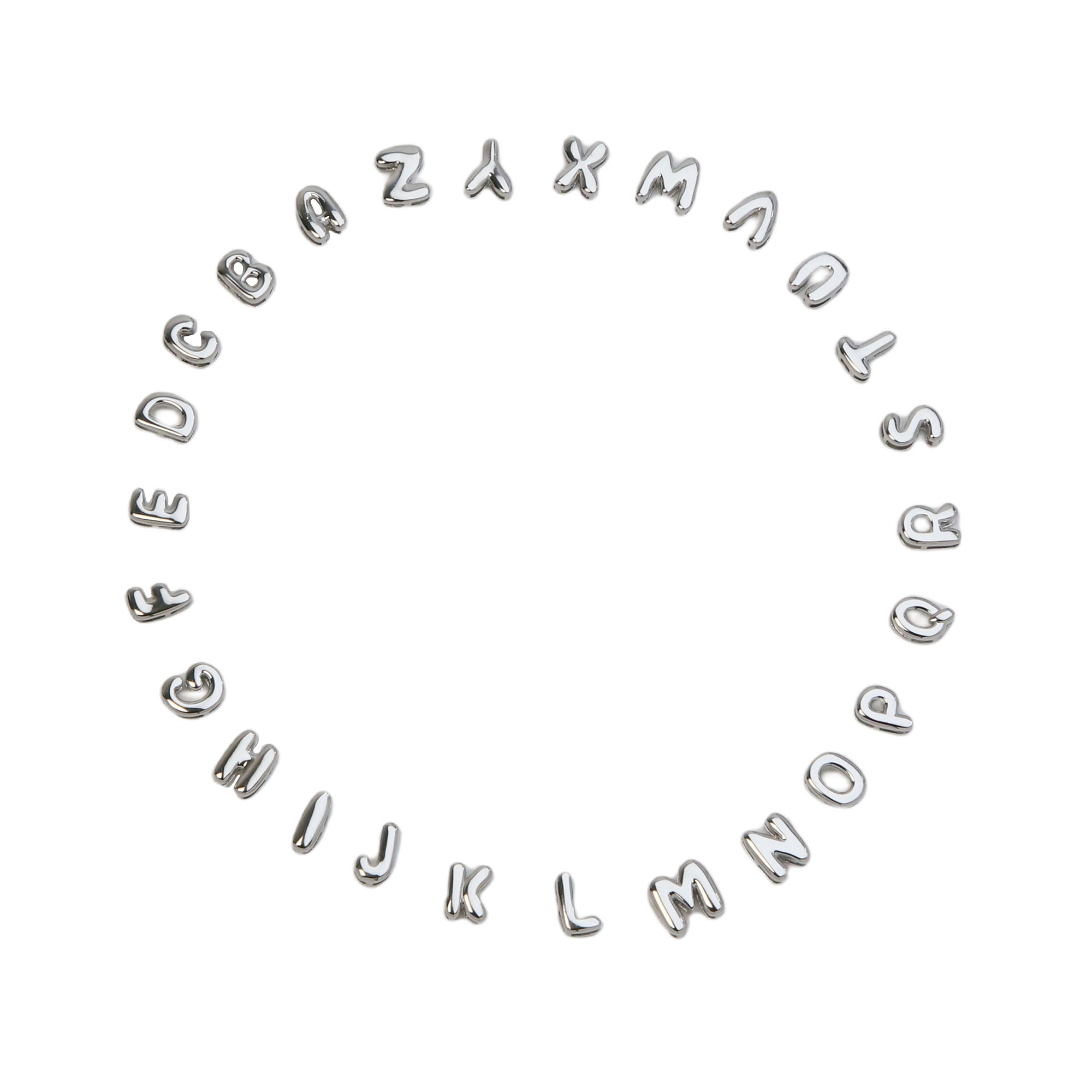 Mini DIY Initial  Bubble Letter Pendant Charm