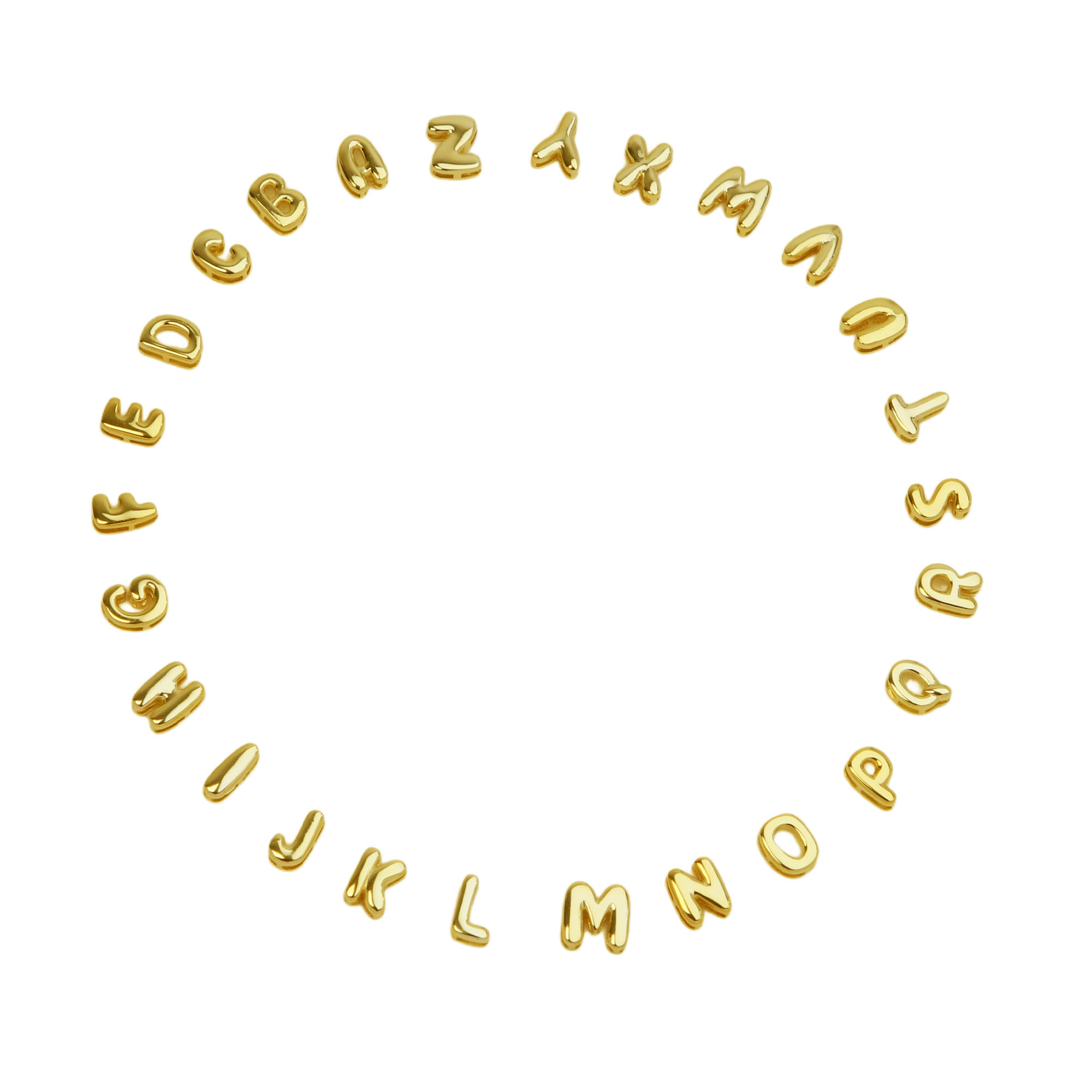 Mini DIY Initial  Bubble Letter Pendant Charm