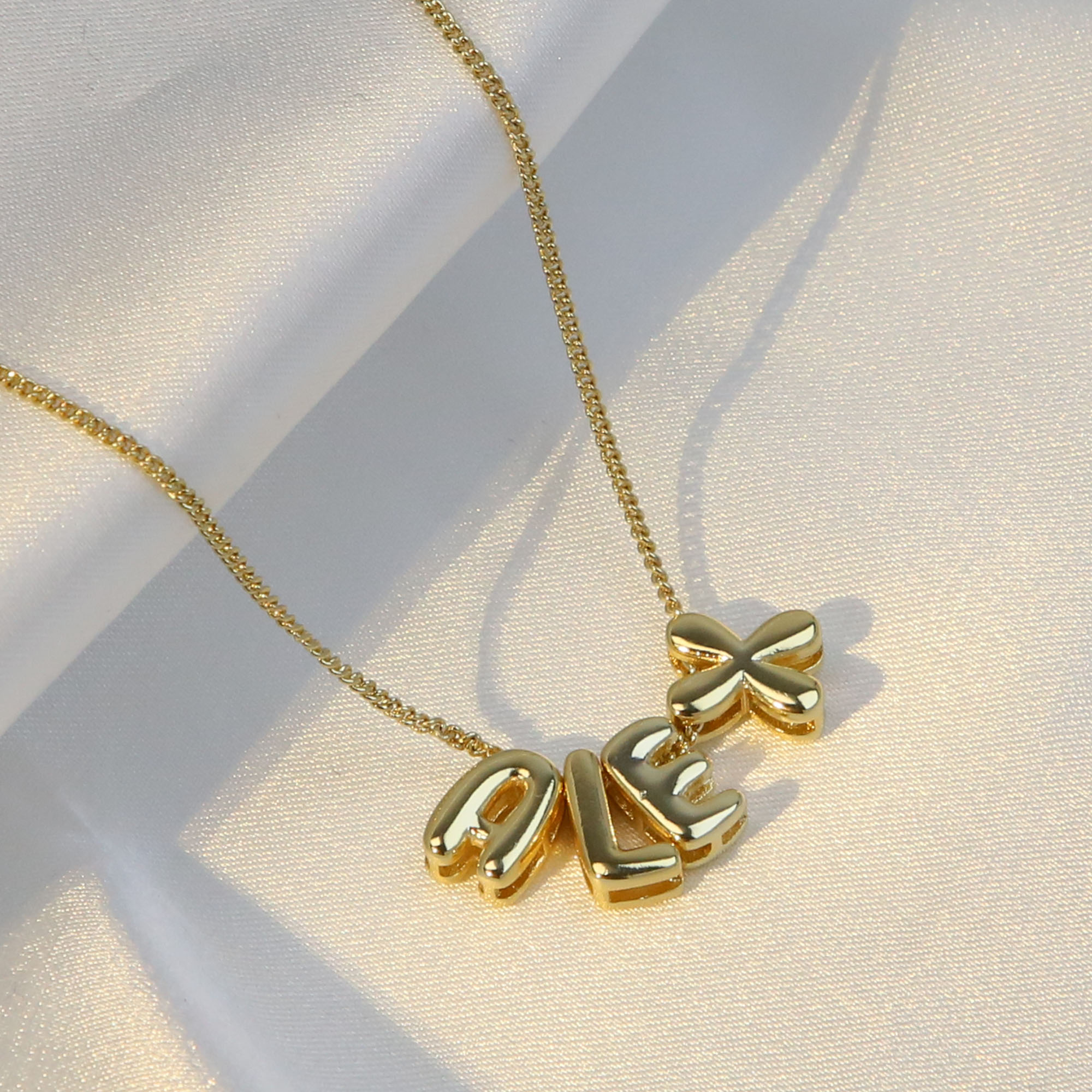 Mini DIY Initial  Bubble Letter Pendant Charm