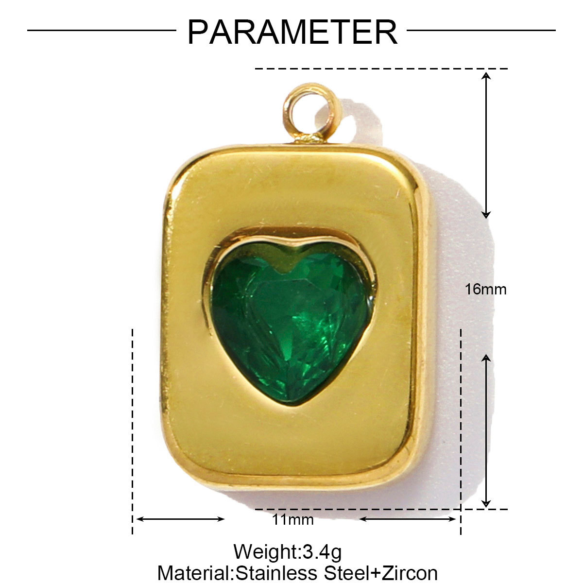 Natural Stone Love Flower Type Stainless Steel Charms