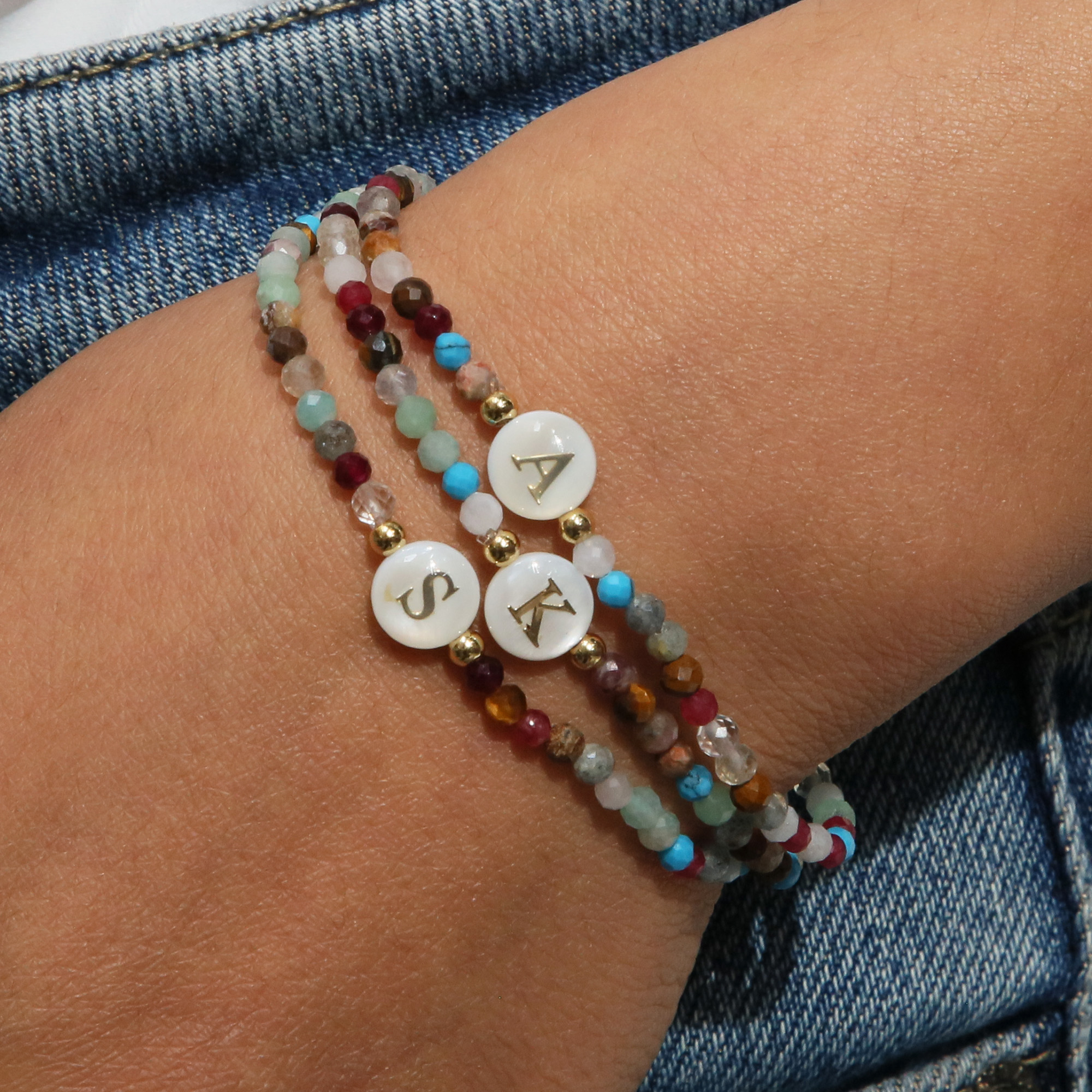 Crystal Initial Bracelets