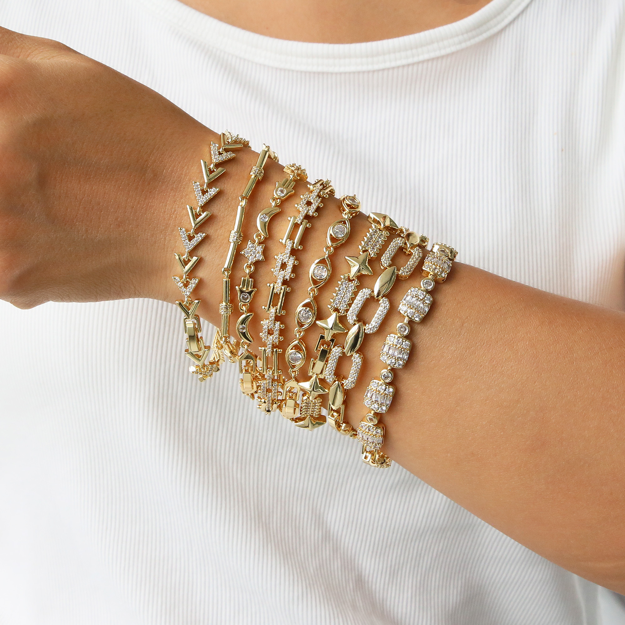 Zirocnia Geometric Star Moon Bracelet