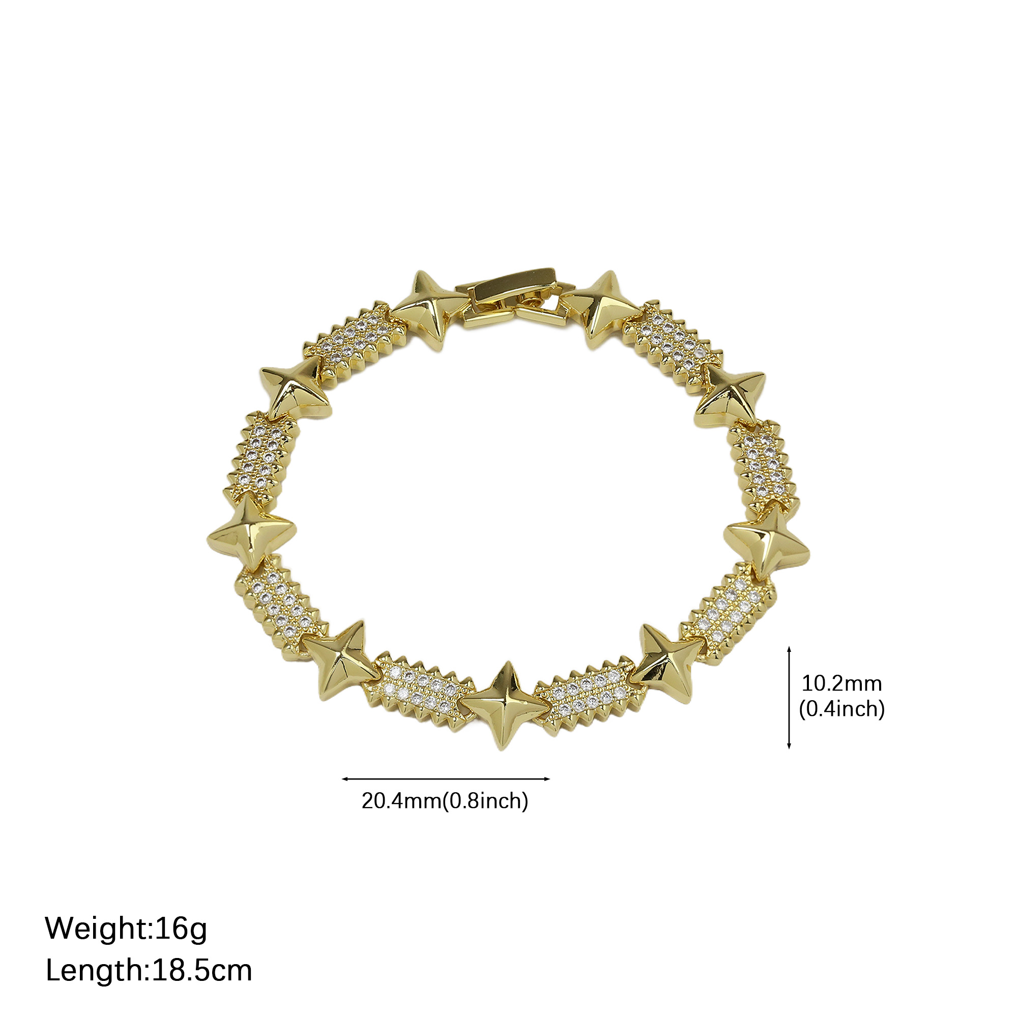 Zirocnia Geometric Star Moon Bracelet