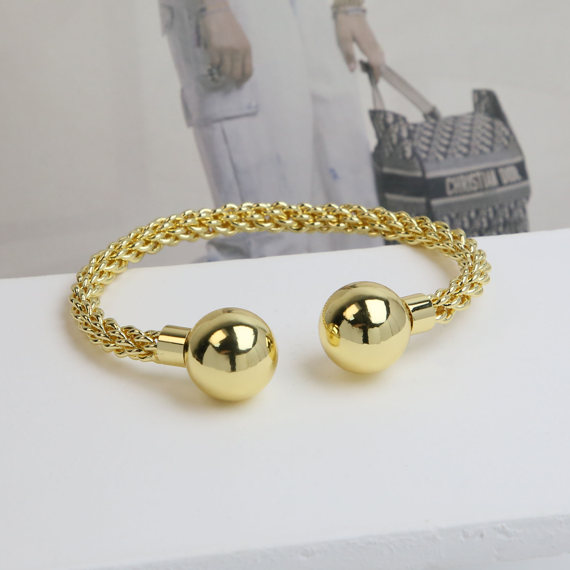 Gold Bead Bangles