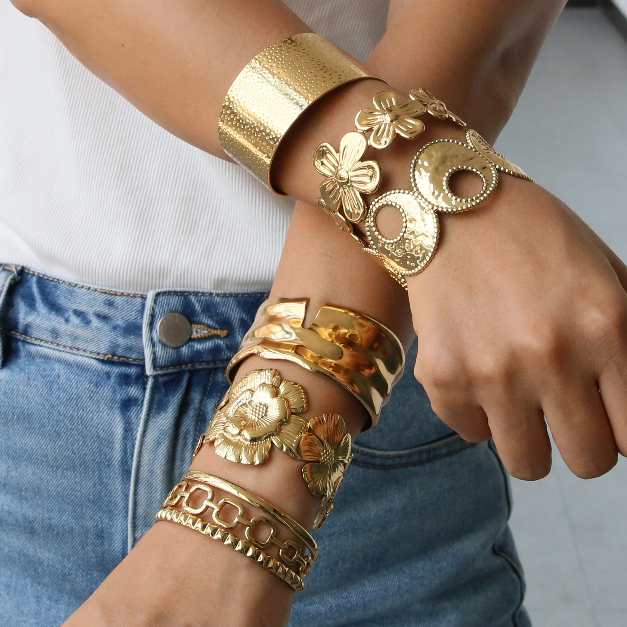 Stainless Steel Gold Plated Bangle