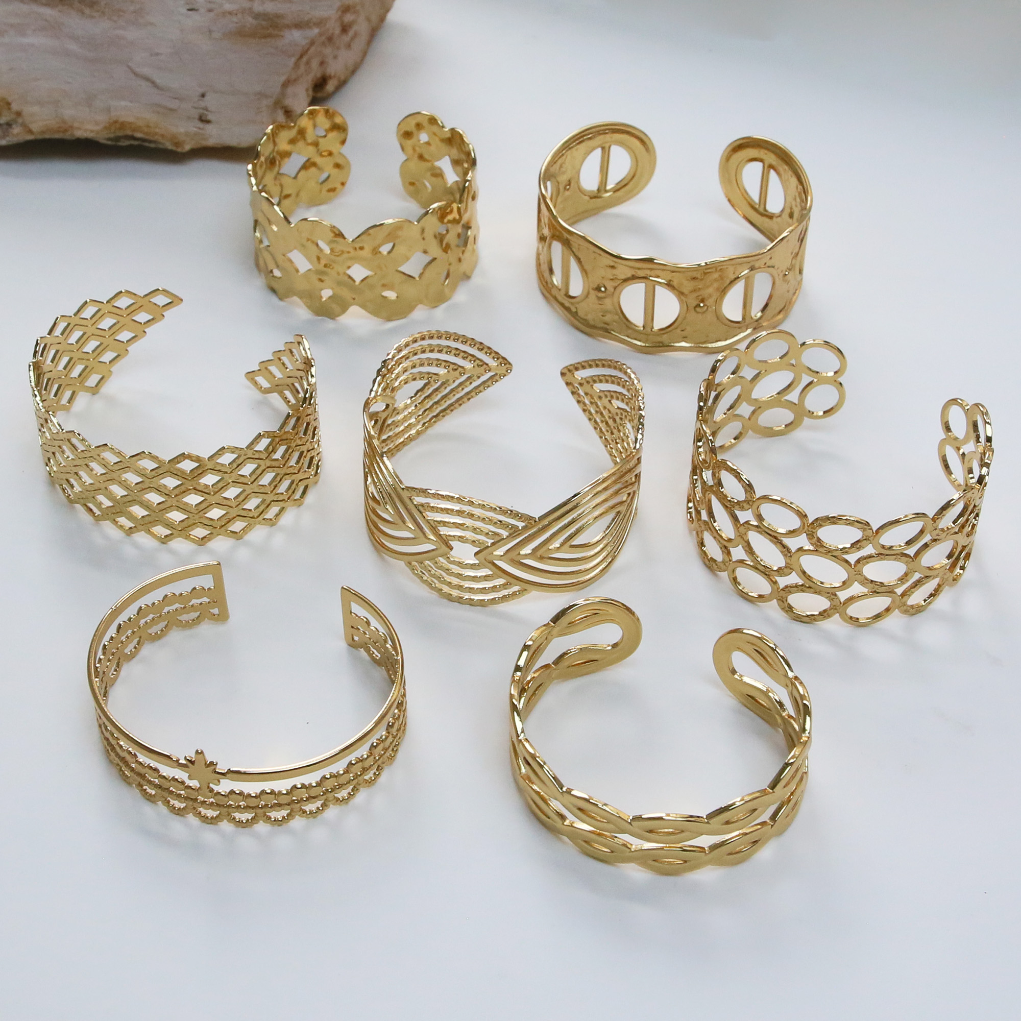 Stainless Steel Gold Plated Bangle