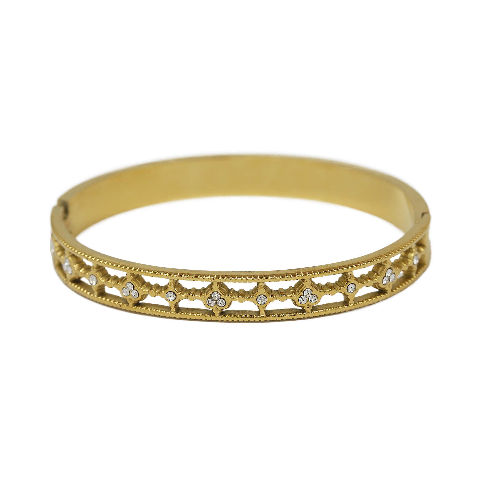 Heart Flower Stainless Steel Bangles