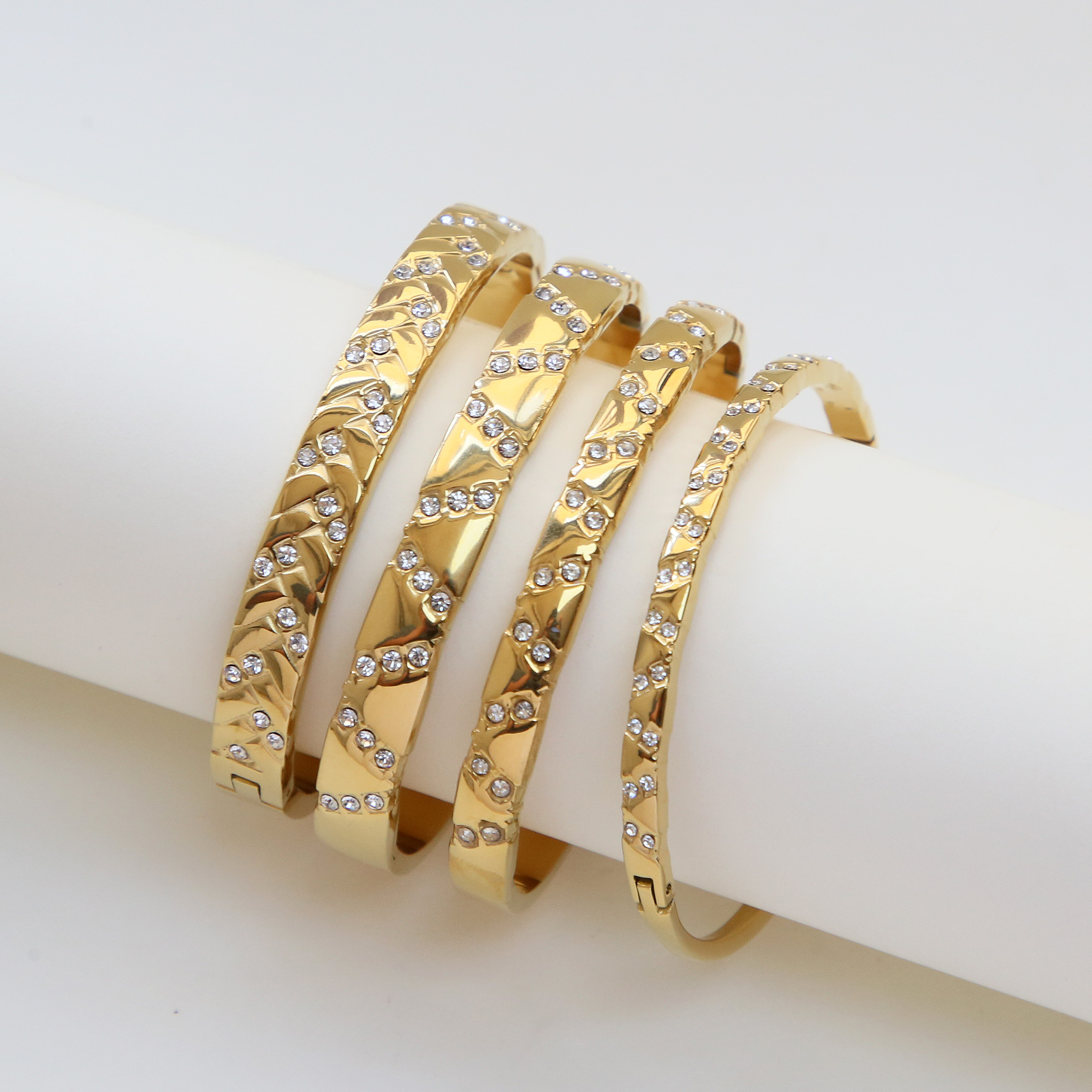 Zirconia Stainless Steel Bangles