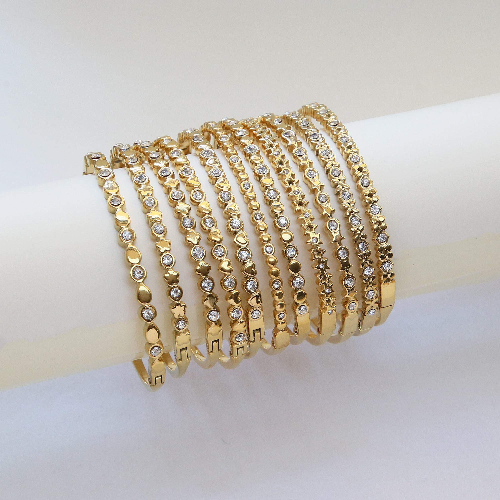 Flower Star Heart Stainless Steel Bangles