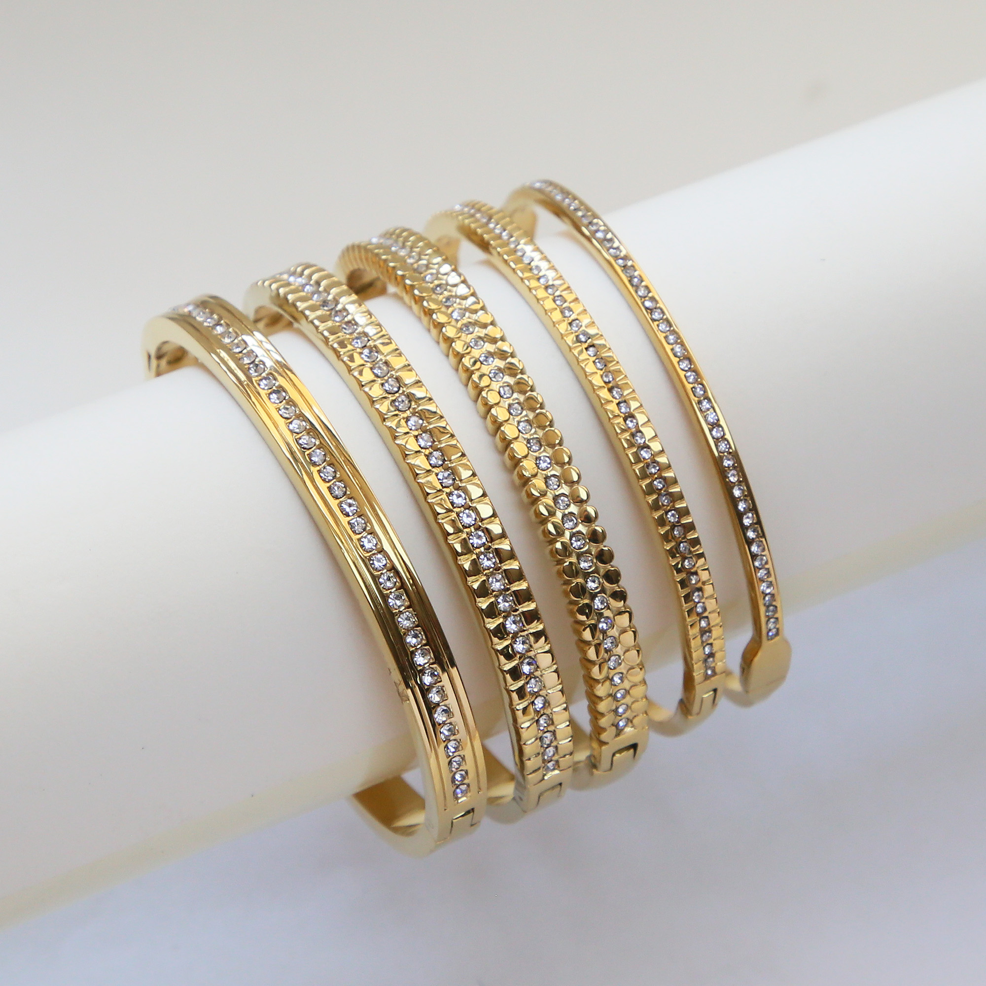 Stainless Steel Zirconia Bangles