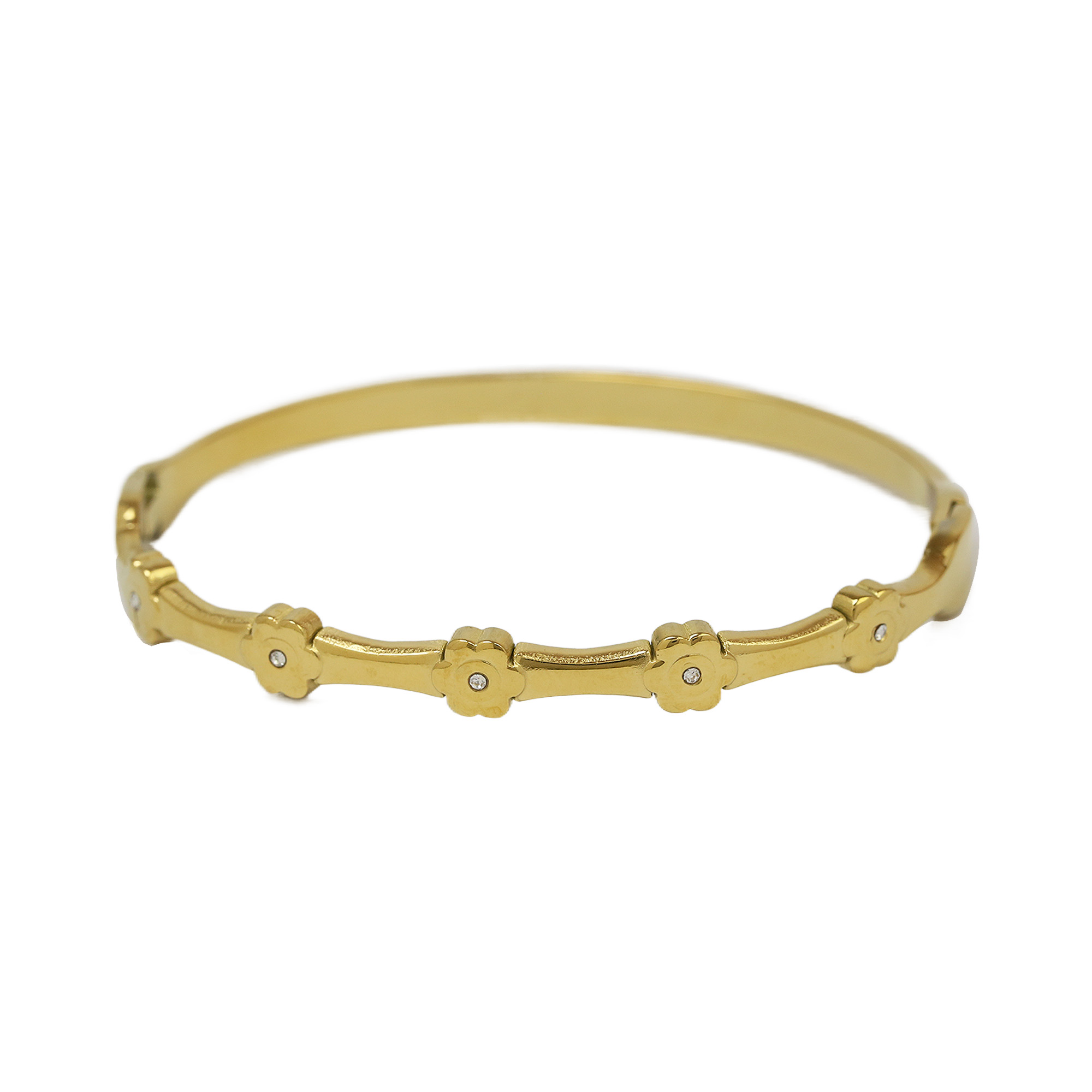 Geometric Flower Stainless Steel Bangles