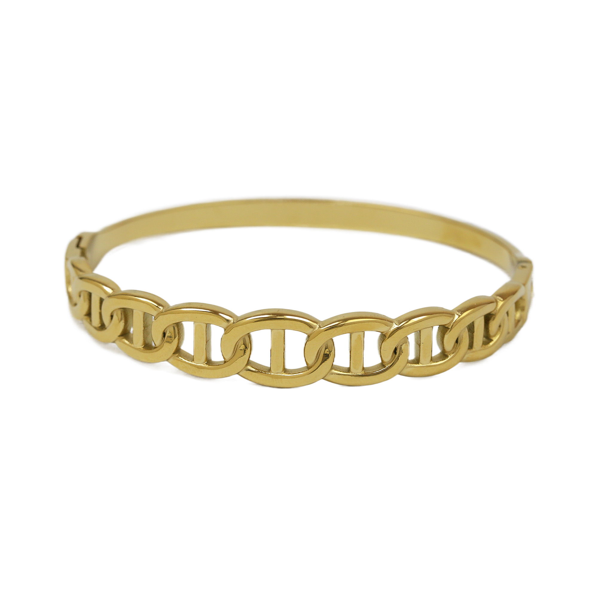 Geometric Zircon Stainless Steel Bangles