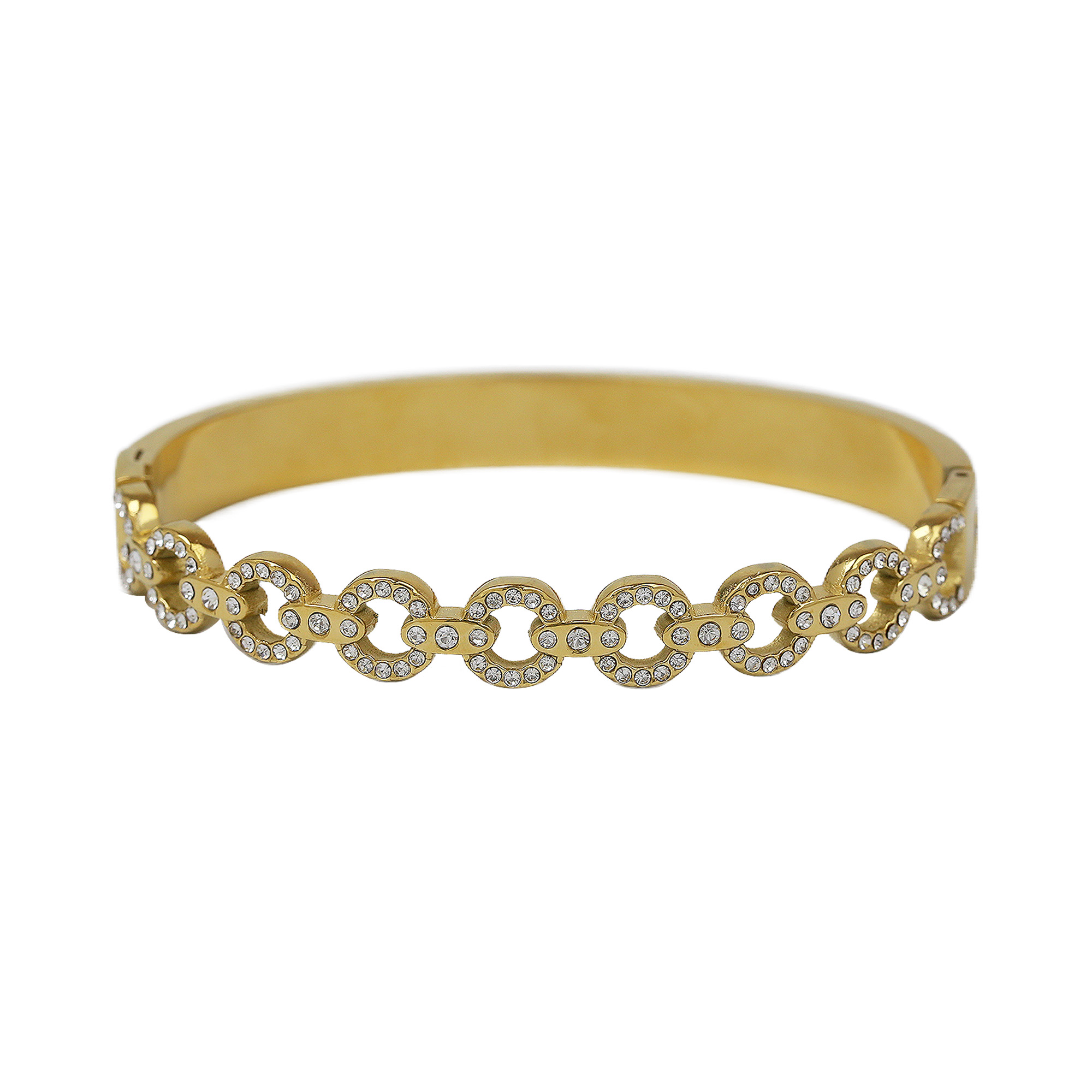 Geometric Zircon Stainless Steel Bangles