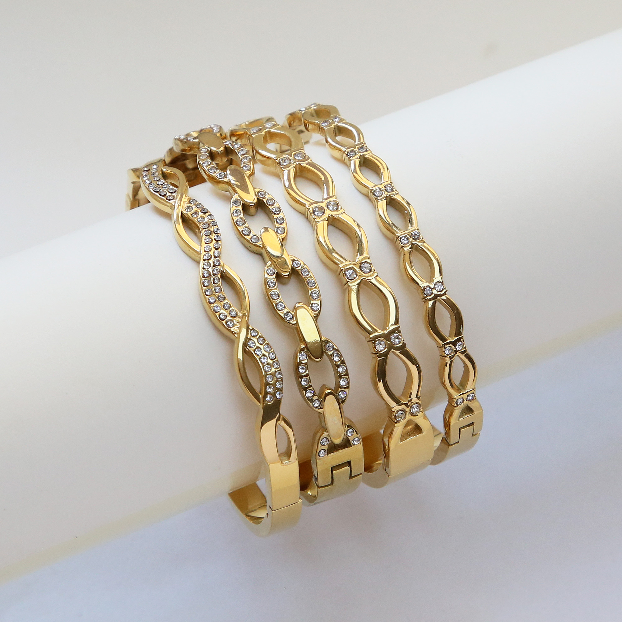 Geometric Irregularity Stainless Steel Bangles