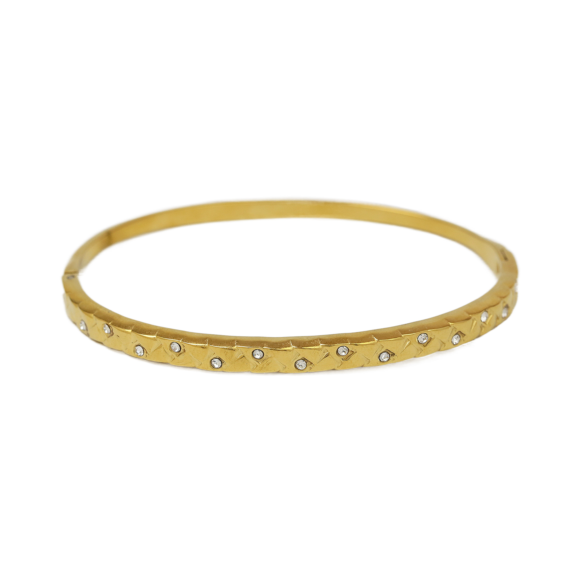 Diamond Arrow Heart Stainless Steel Bangles