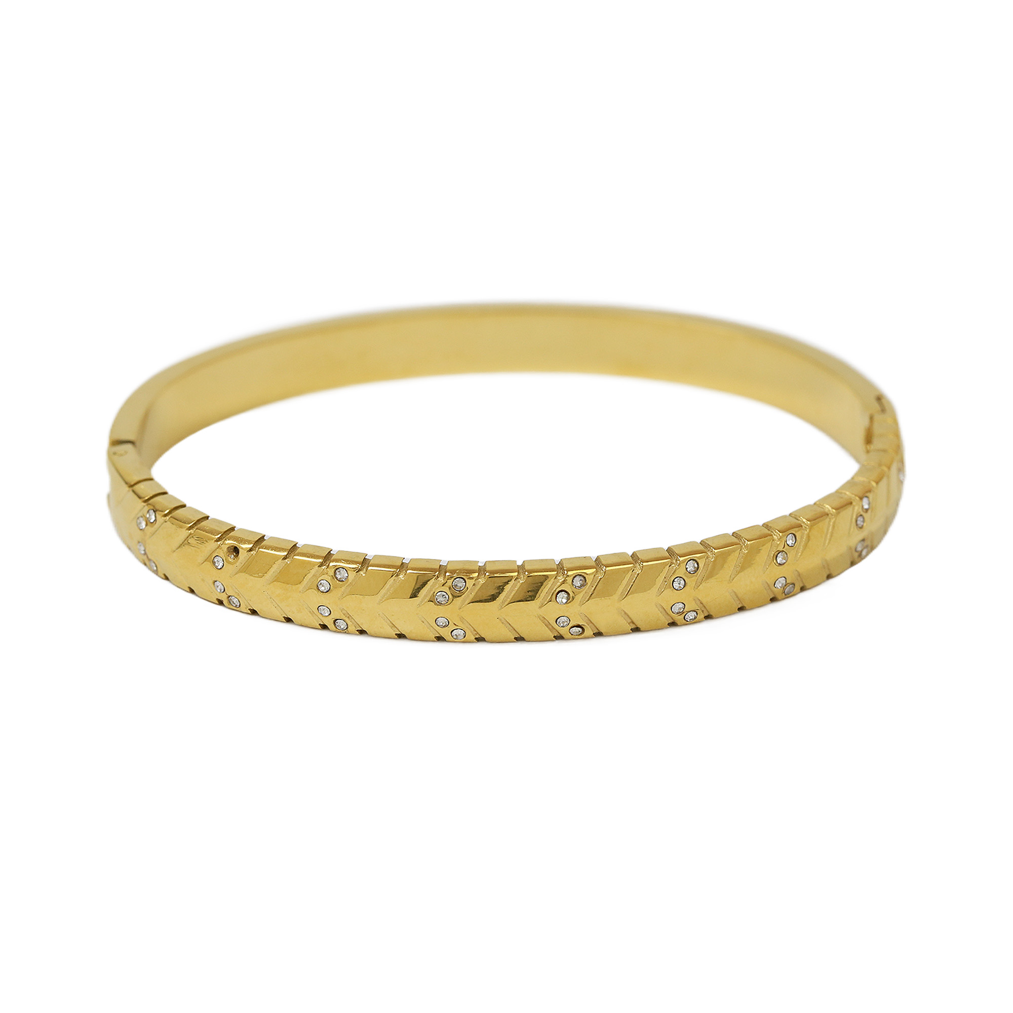 Diamond Arrow Heart Stainless Steel Bangles