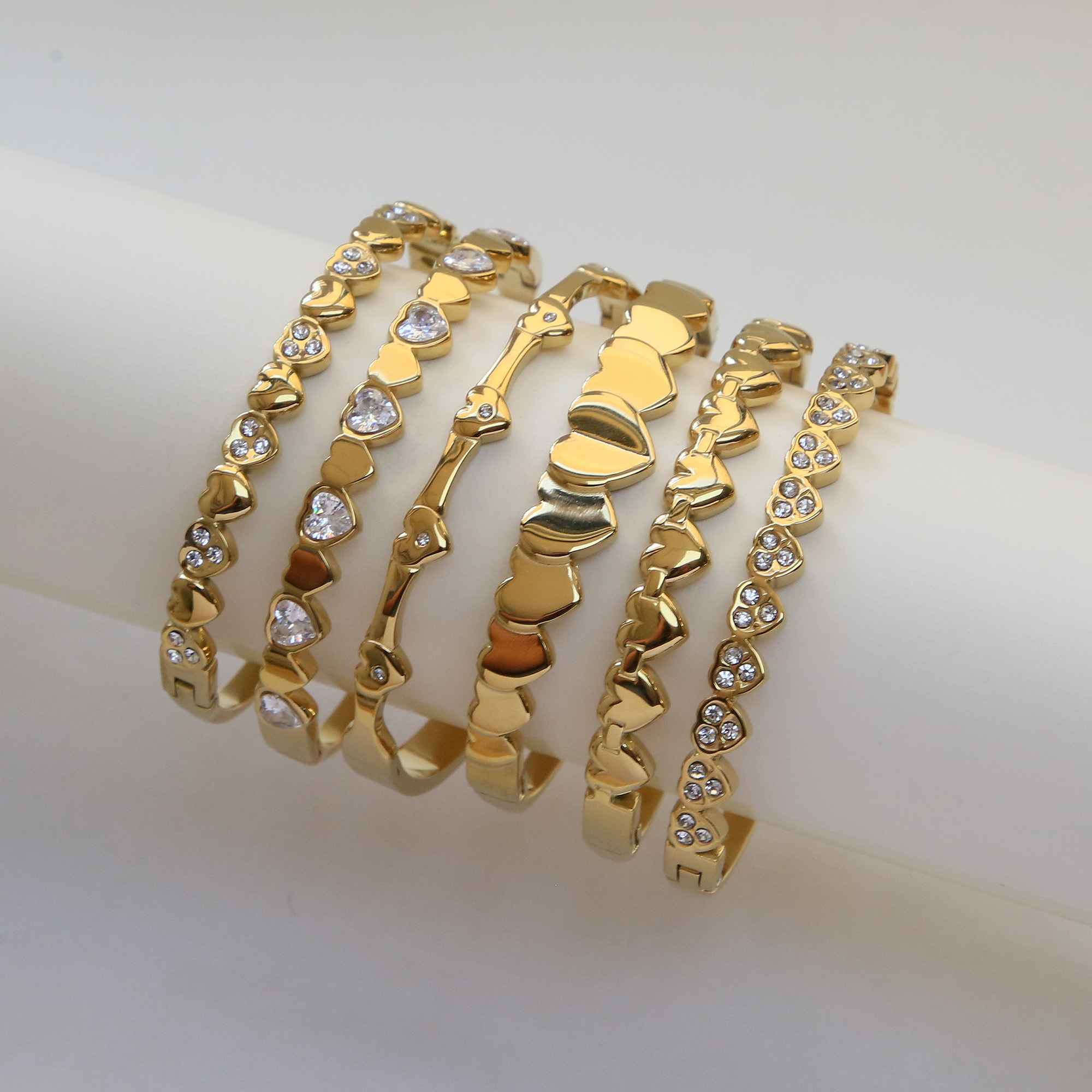 Heart Stainless Steel Bangles