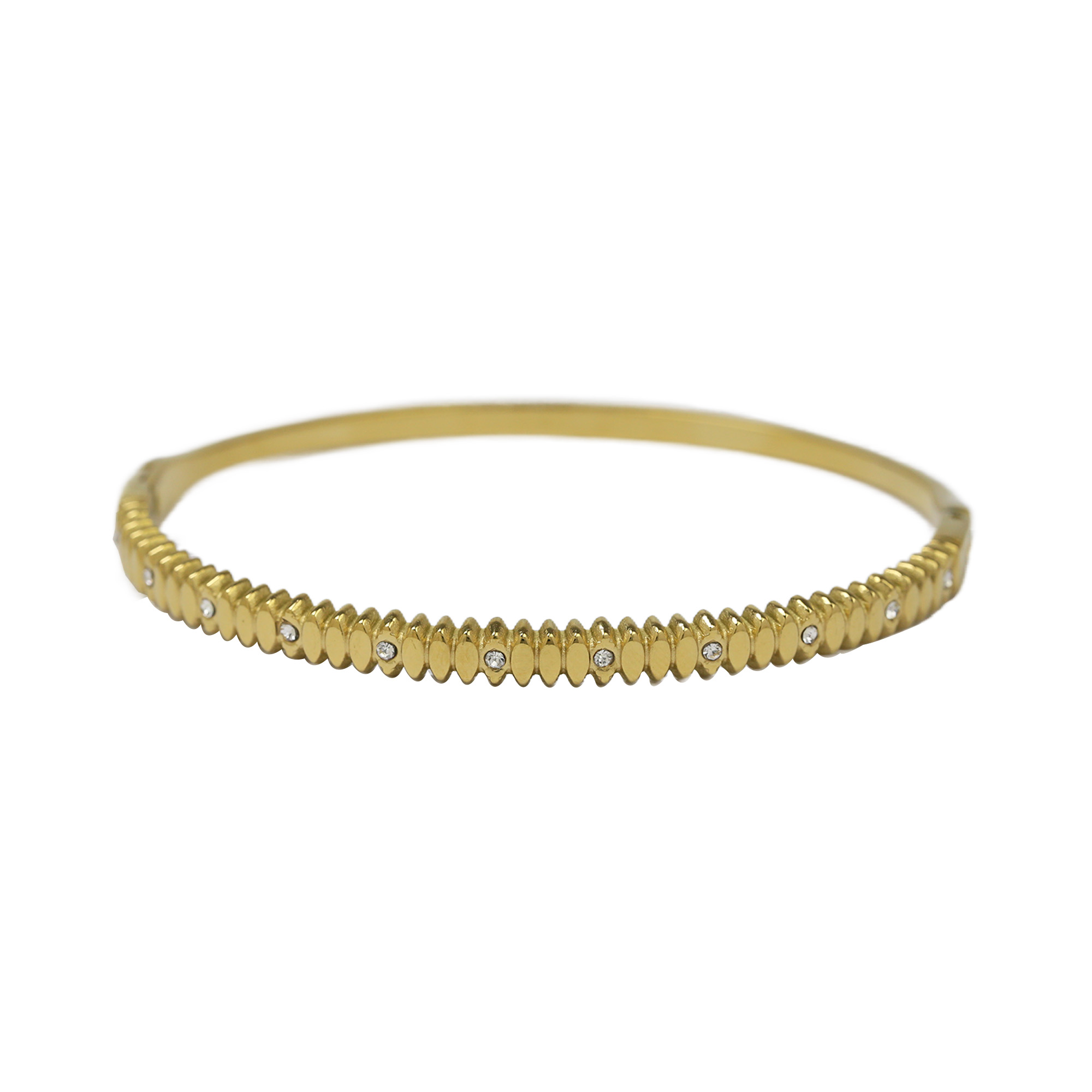 Rhombus Zircon Stainless Steel Bangles