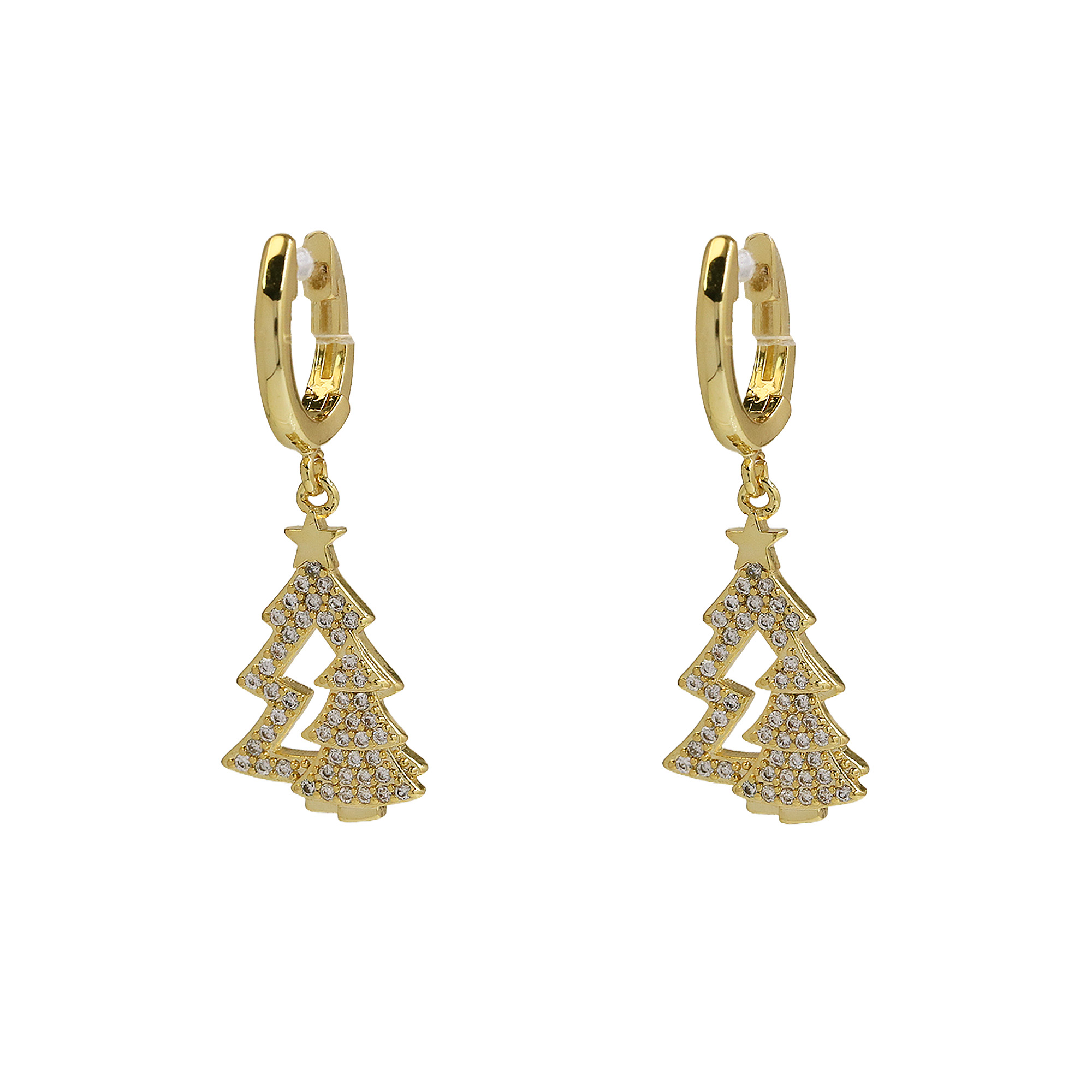 Christmas Tree Hoop Earrings