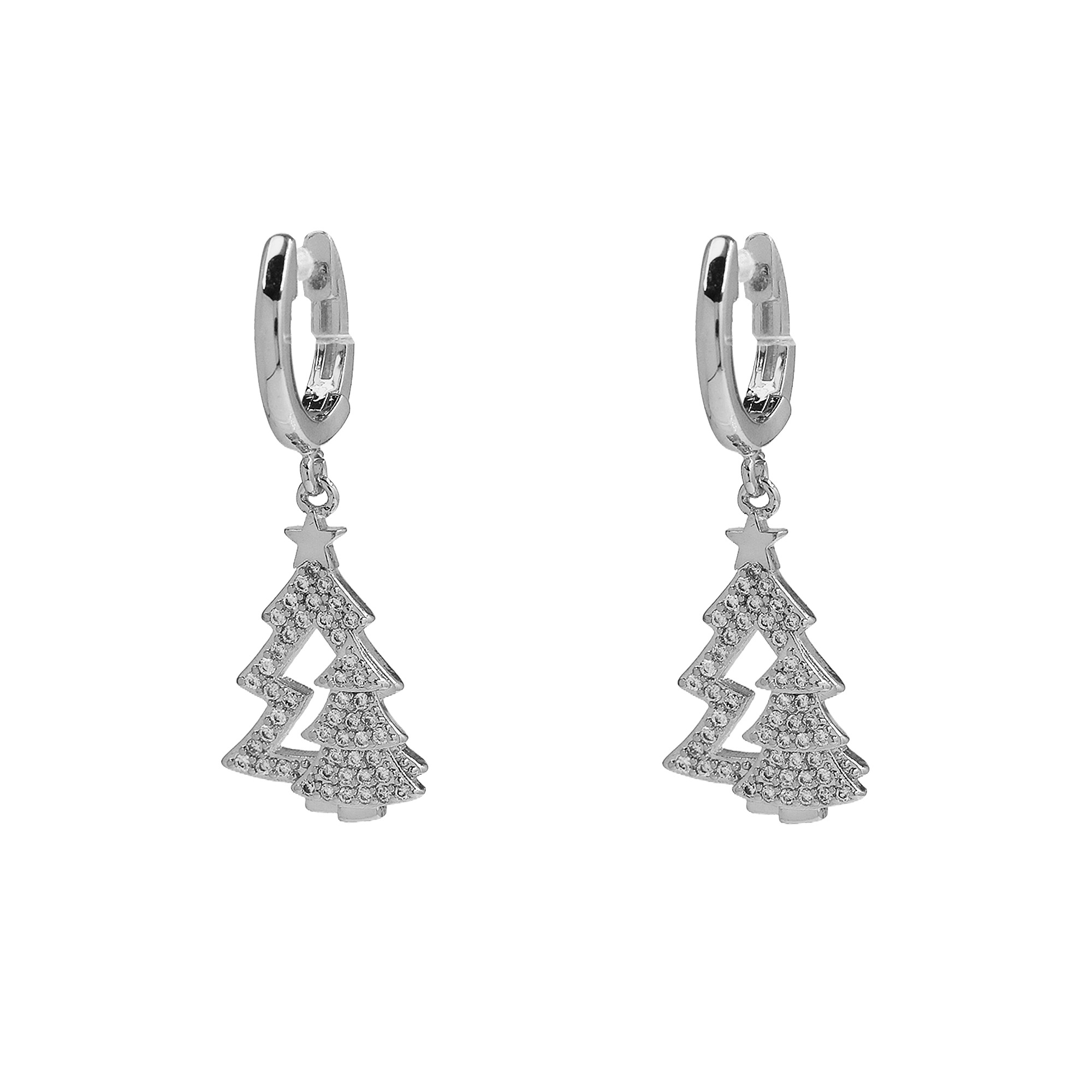 Christmas Tree Hoop Earrings