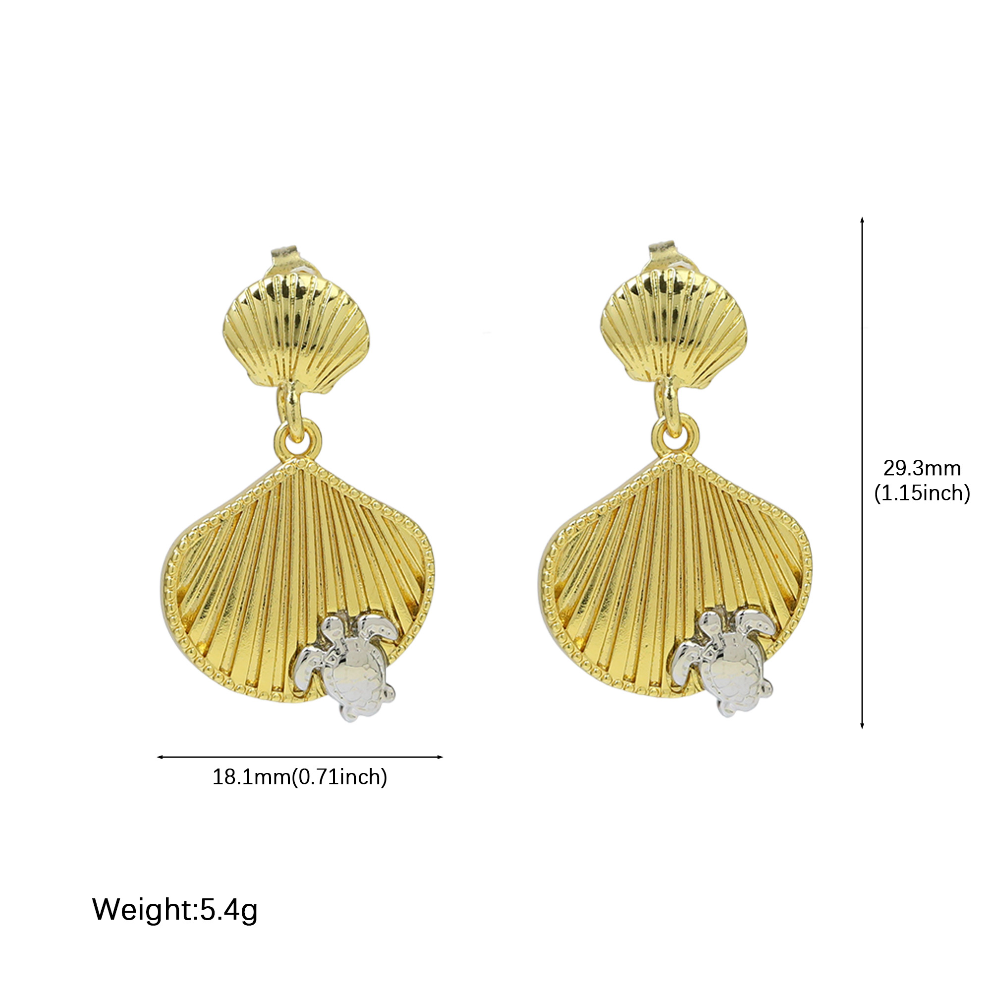 Two Tones Sea Turtle Earrings