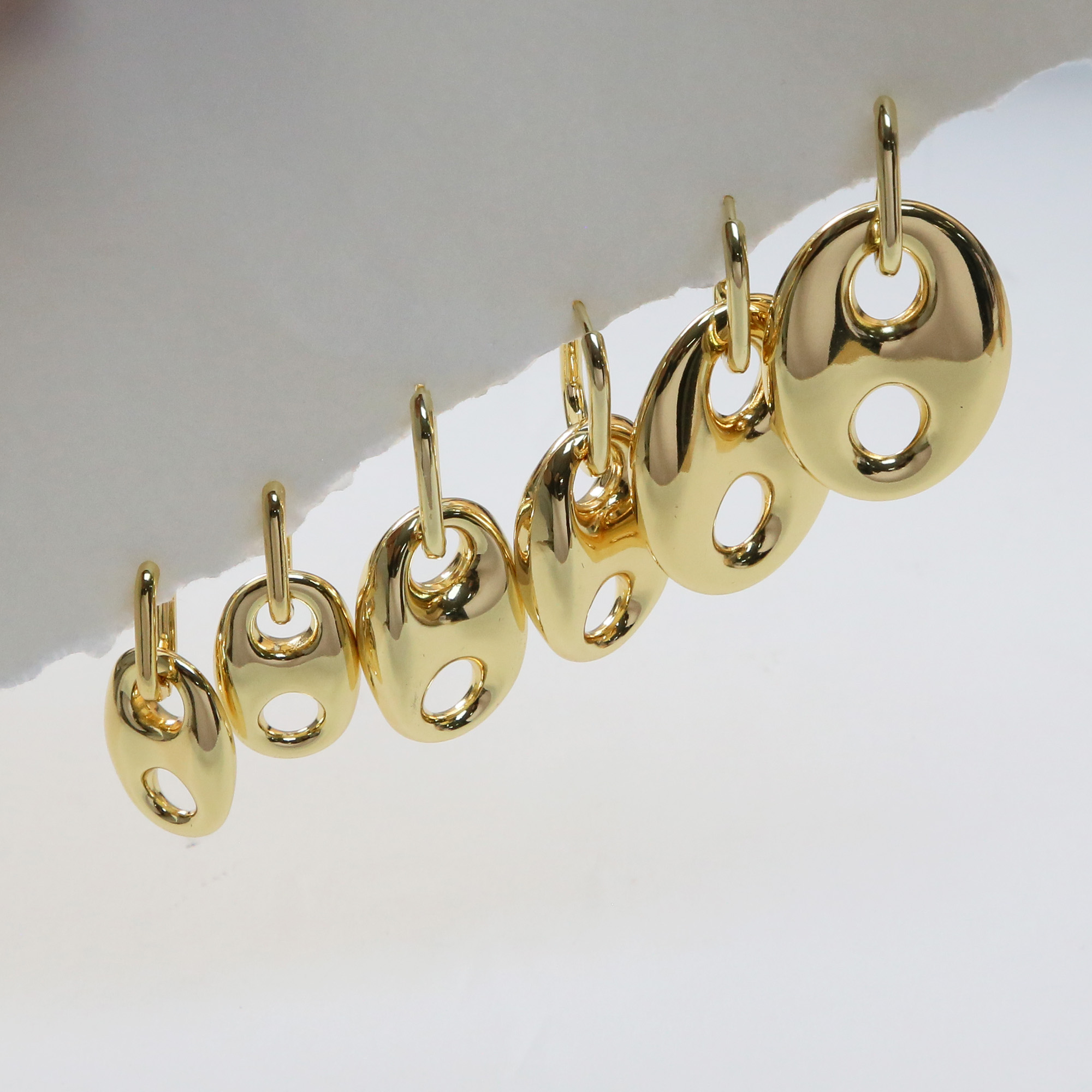 Gold Plated Pig Nose Bean Earrings