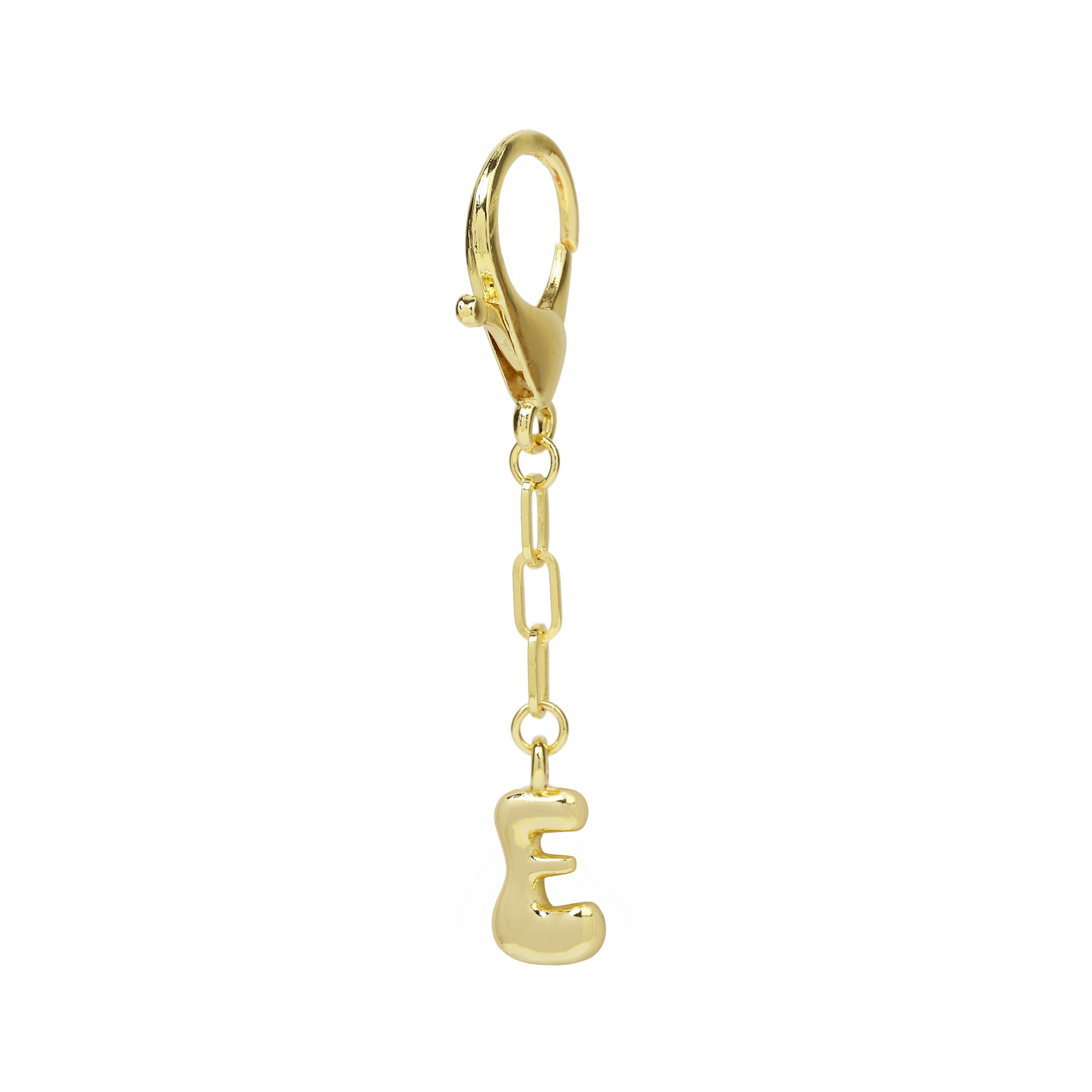 Chunky Bubble  Initial  Letter Bag Key Chain Charm