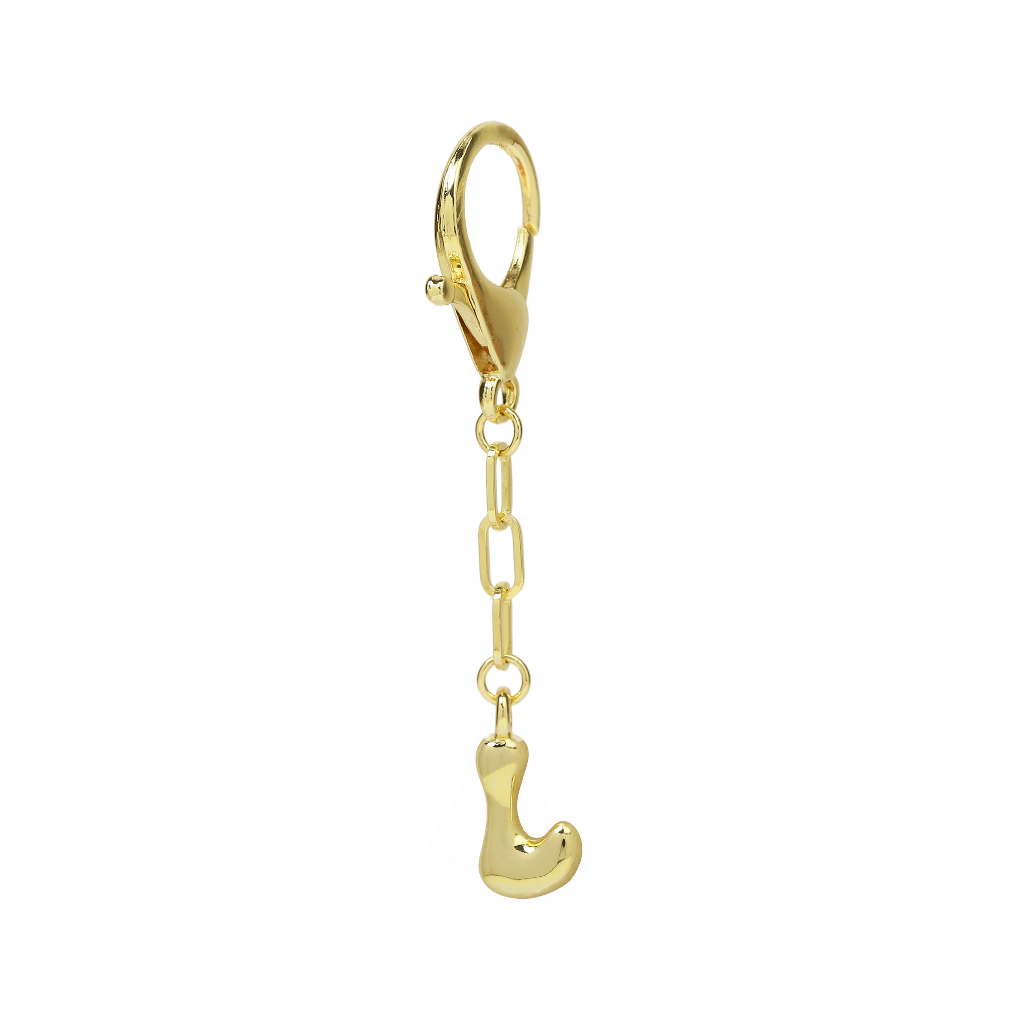 Chunky Bubble  Initial  Letter Bag Key Chain Charm