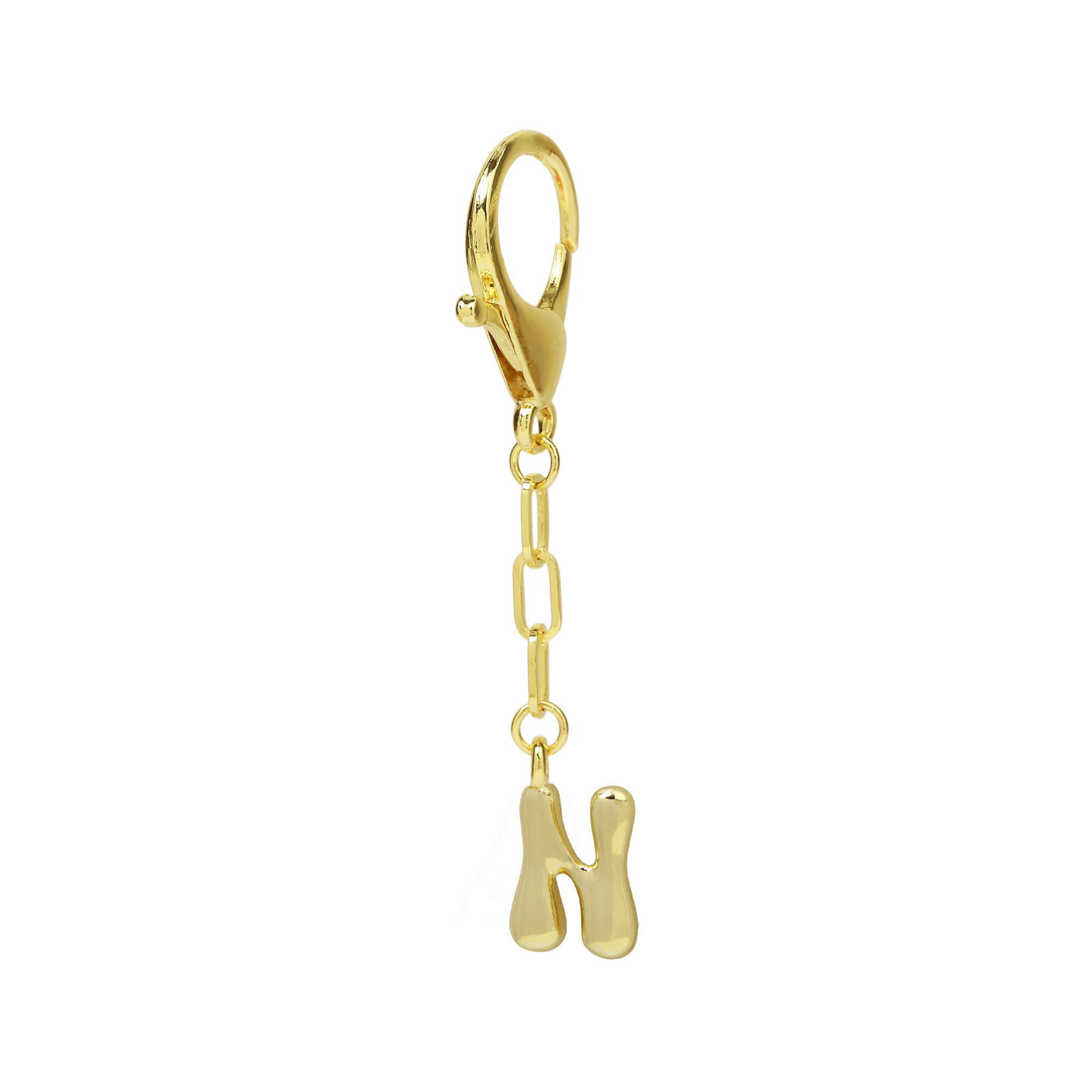 Chunky Bubble  Initial  Letter Bag Key Chain Charm