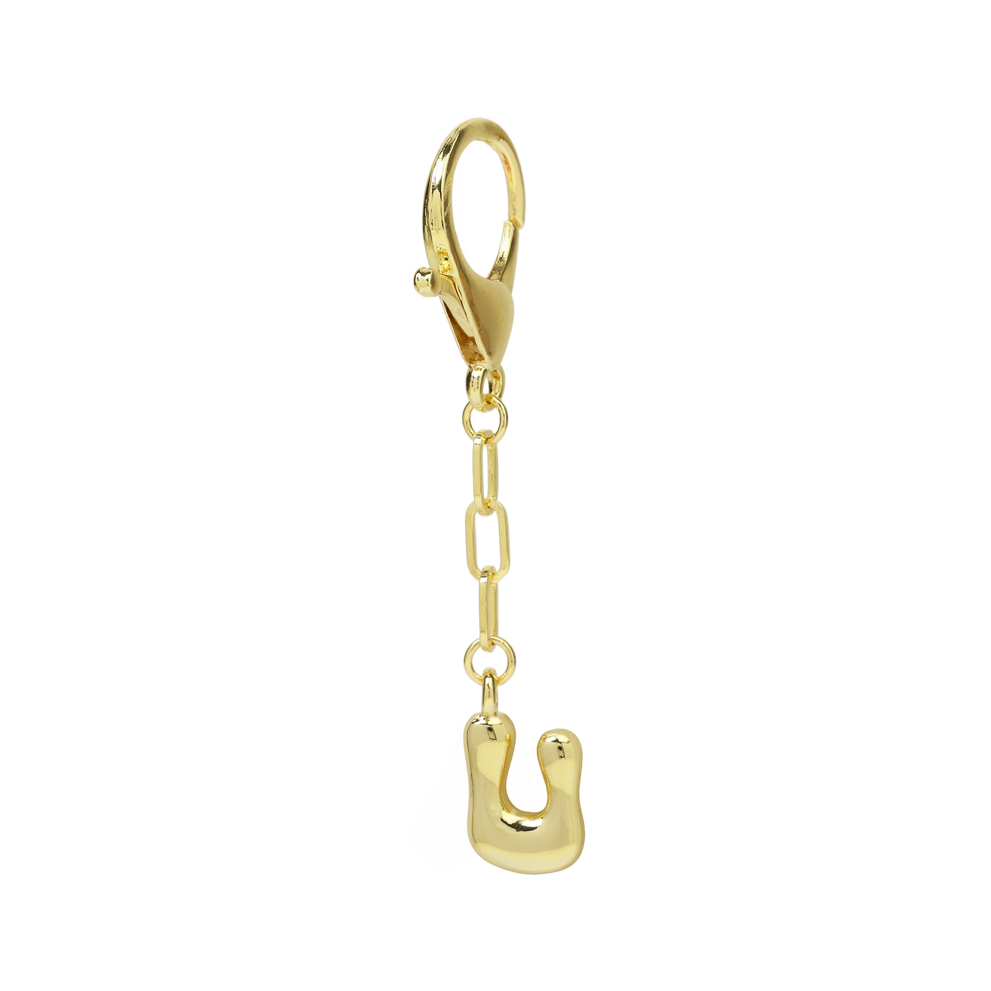 Chunky Bubble  Initial  Letter Bag Key Chain Charm